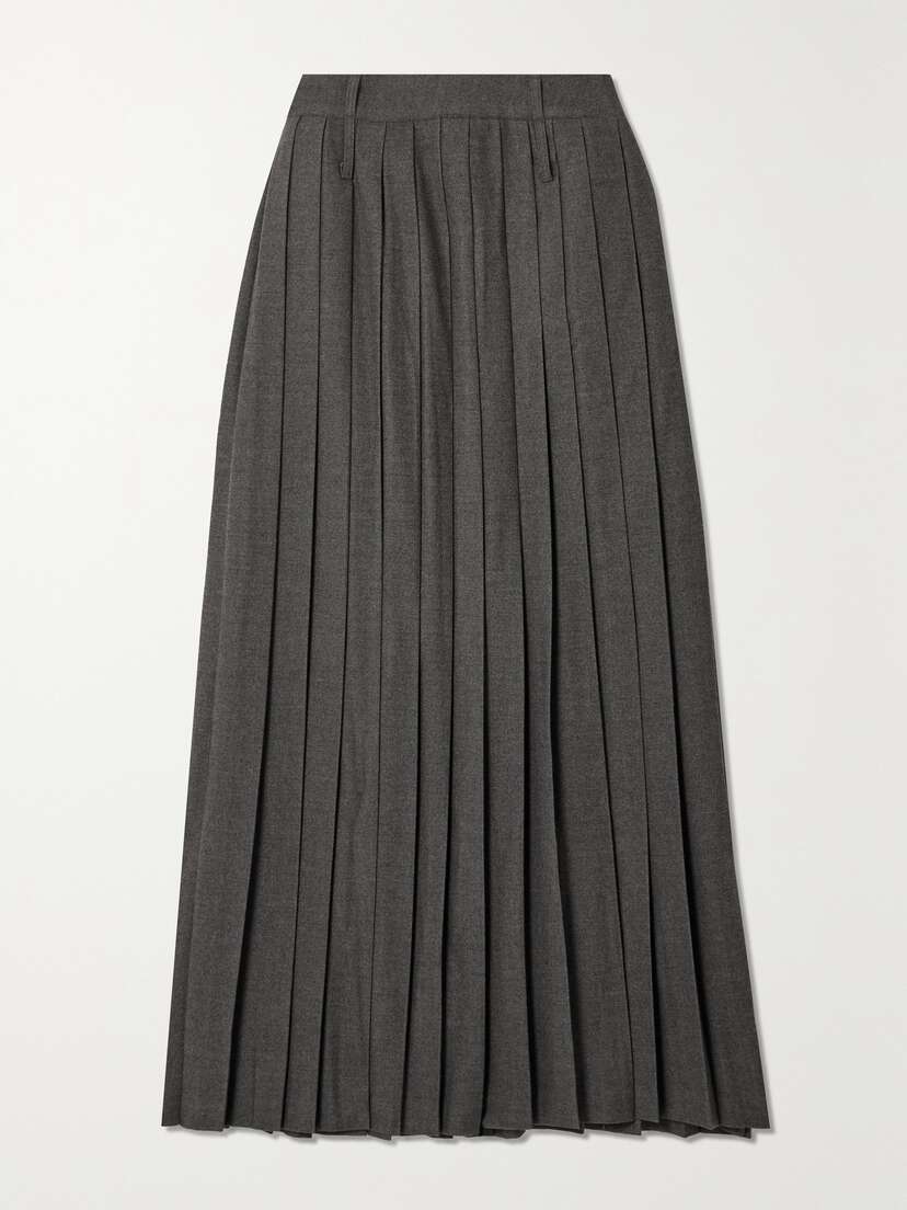 The Frankie Shop Bailey Pleated Woven Maxi Skirt - x large
