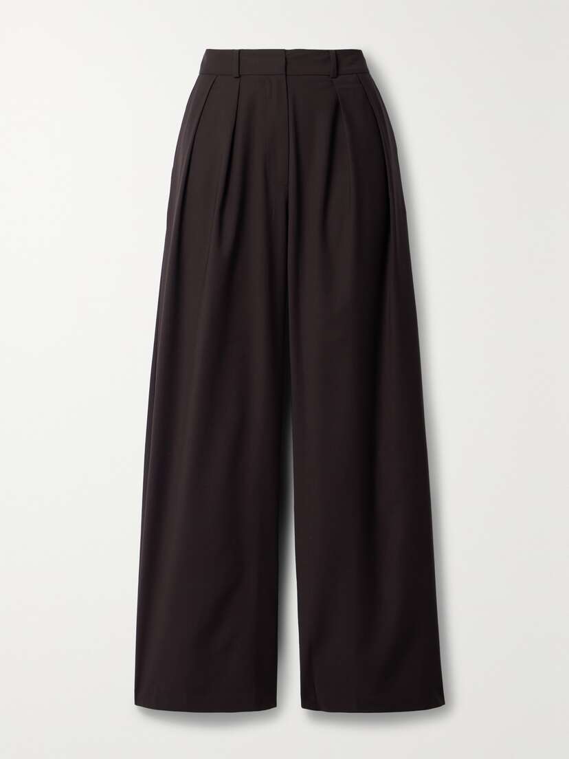 The Frankie Shop Ripley Pleated Woven Wide-leg Pants - x large