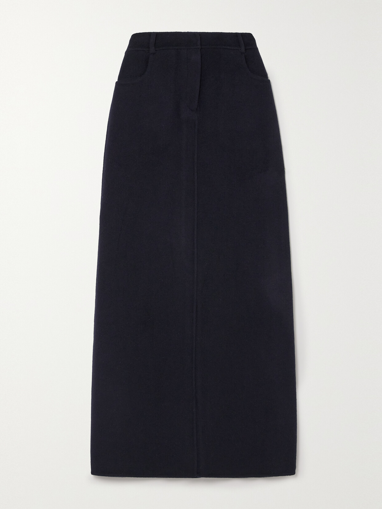 The Frankie Shop Frankie Shop Womens Navy Malvo Split-hem Wool-blend Maxi Skirt