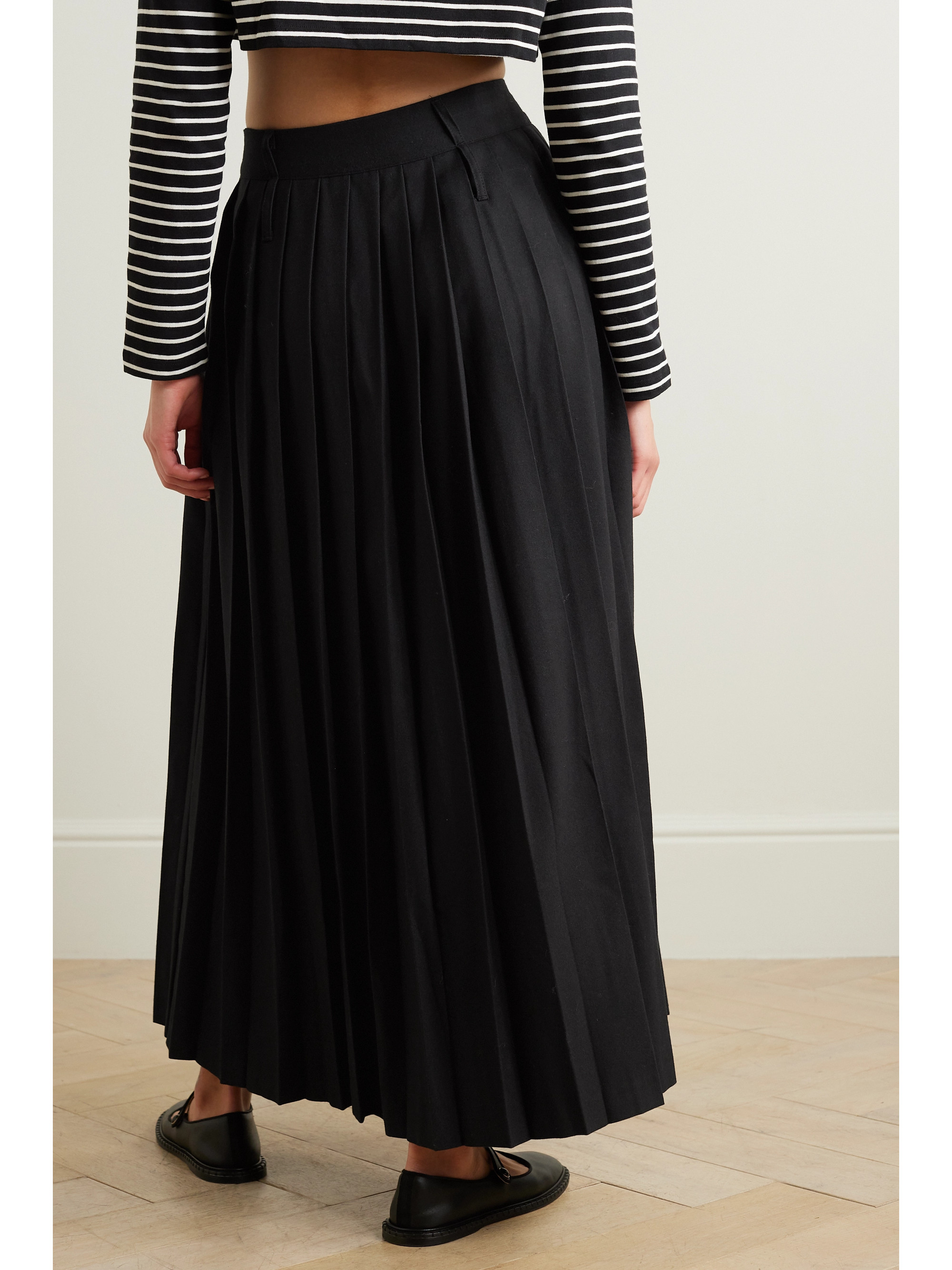 The Frankie Shop Bailey pleated twill maxi skirt