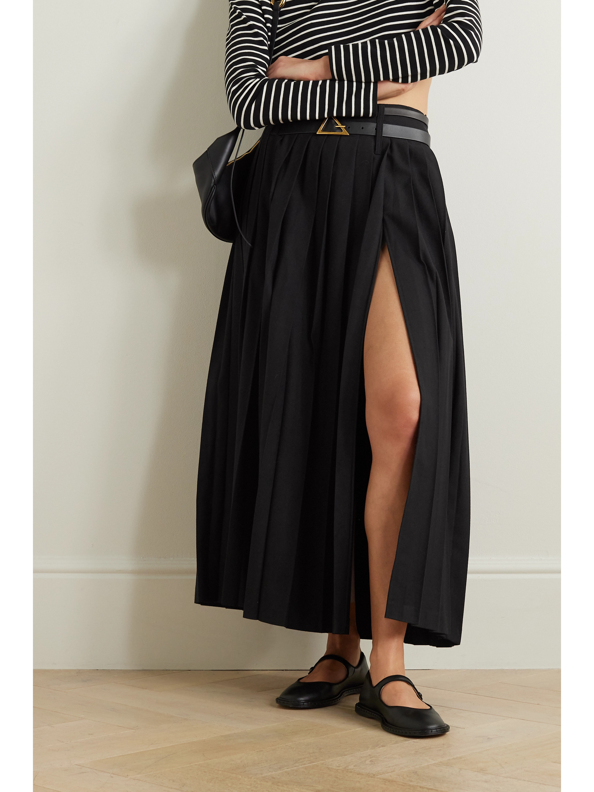 The Frankie Shop Bailey pleated twill maxi skirt