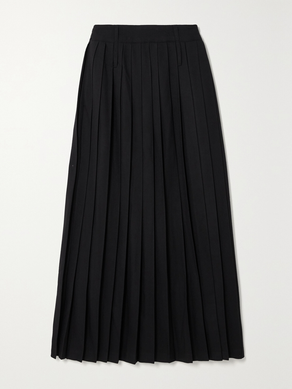 Shop The Frankie Shop Bailey Pleated Twill Maxi Skirt In Black