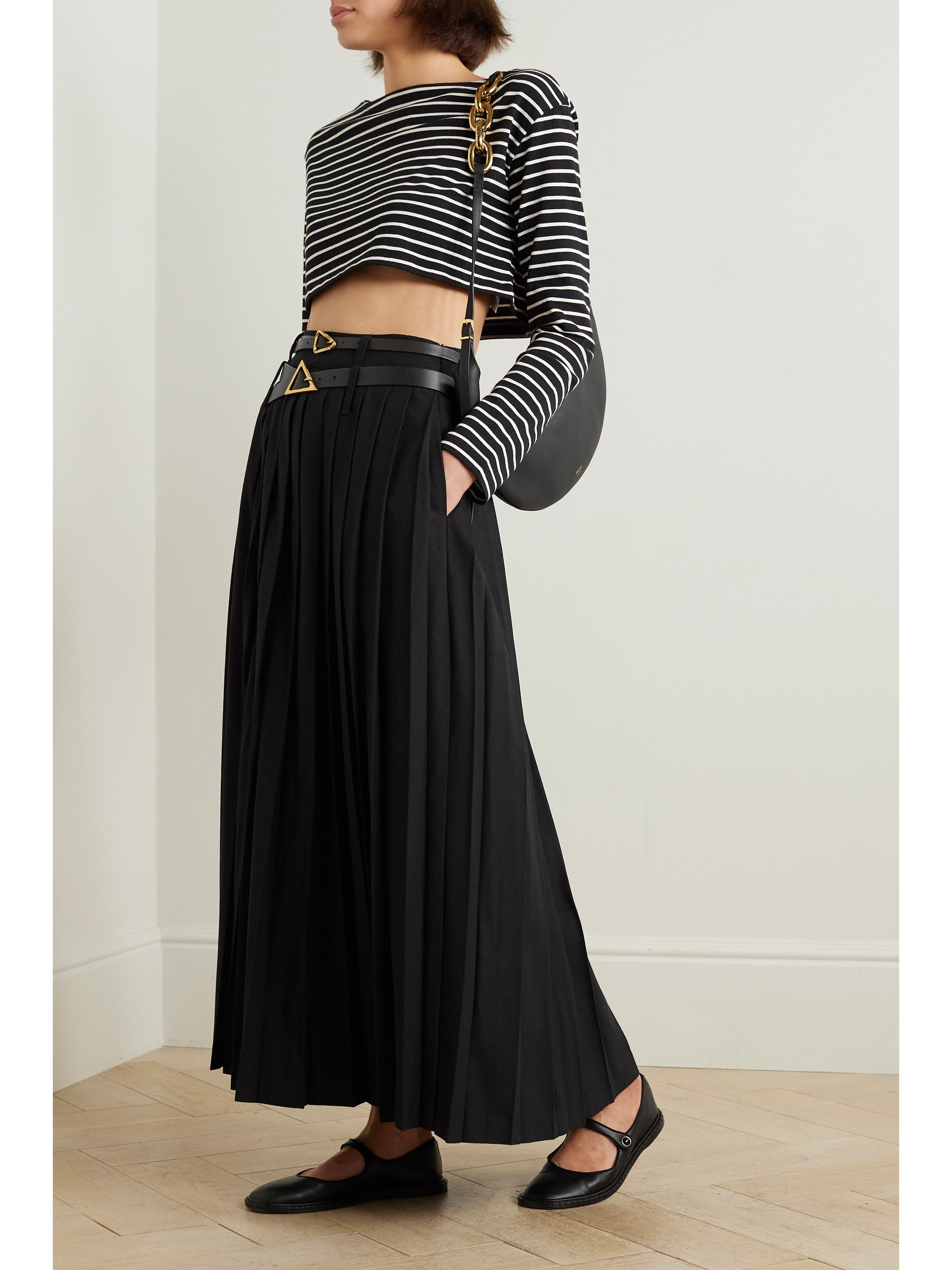 The Frankie Shop Bailey pleated twill maxi skirt