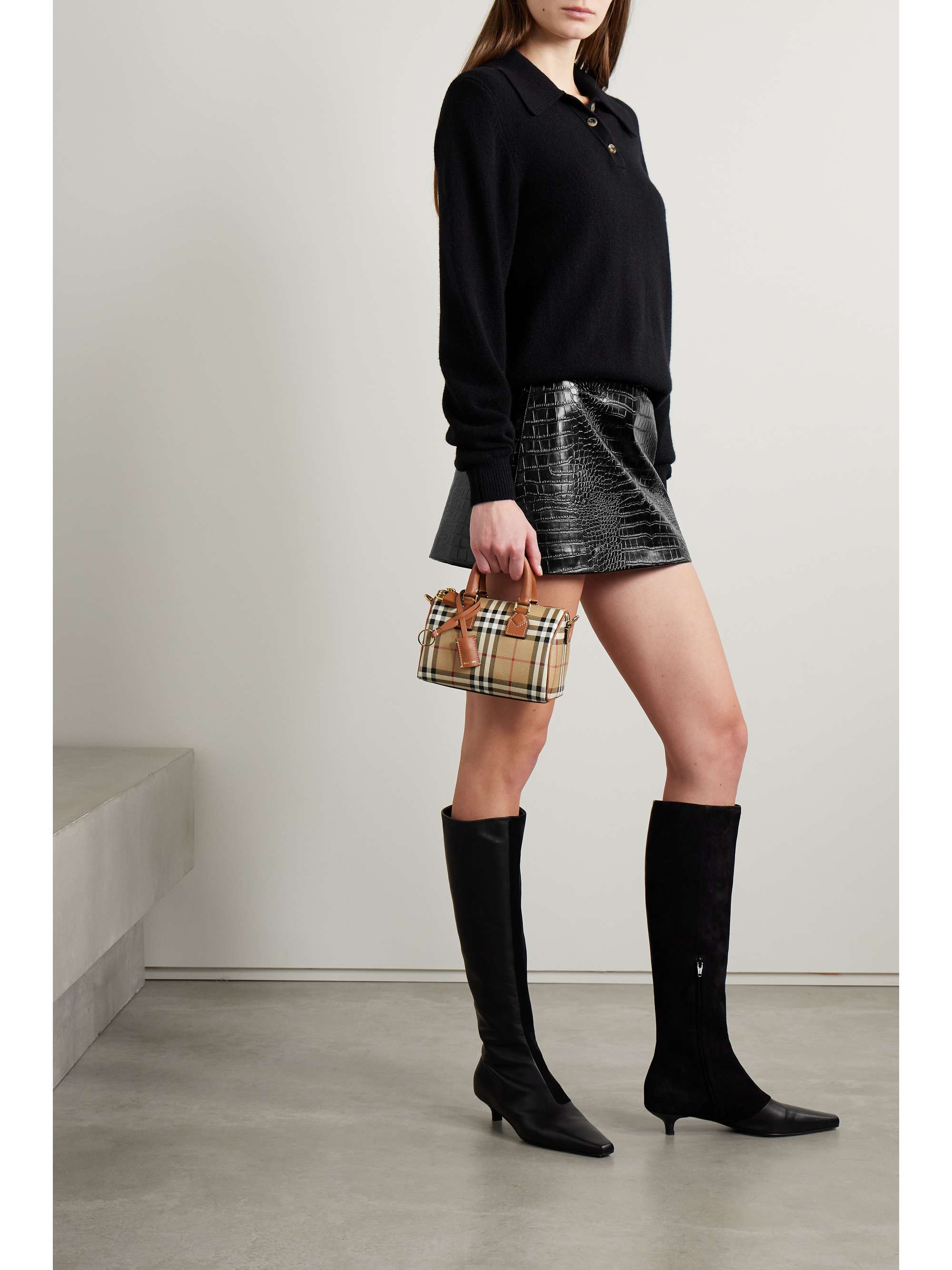 THE FRANKIE SHOP Mary croc-effect faux leather mini skirt | NET-A-PORTER