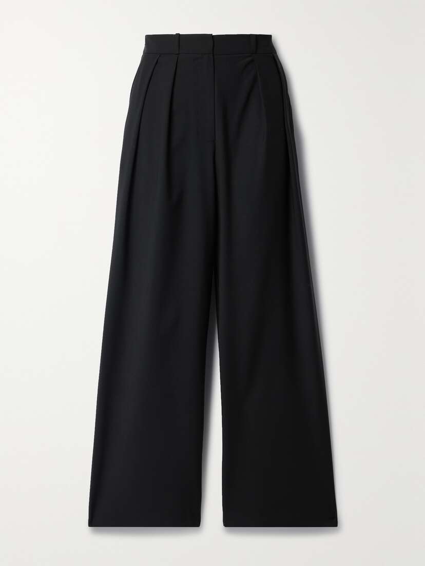 The Frankie Shop Ripley Pleated Woven Wide-leg Pants - x large