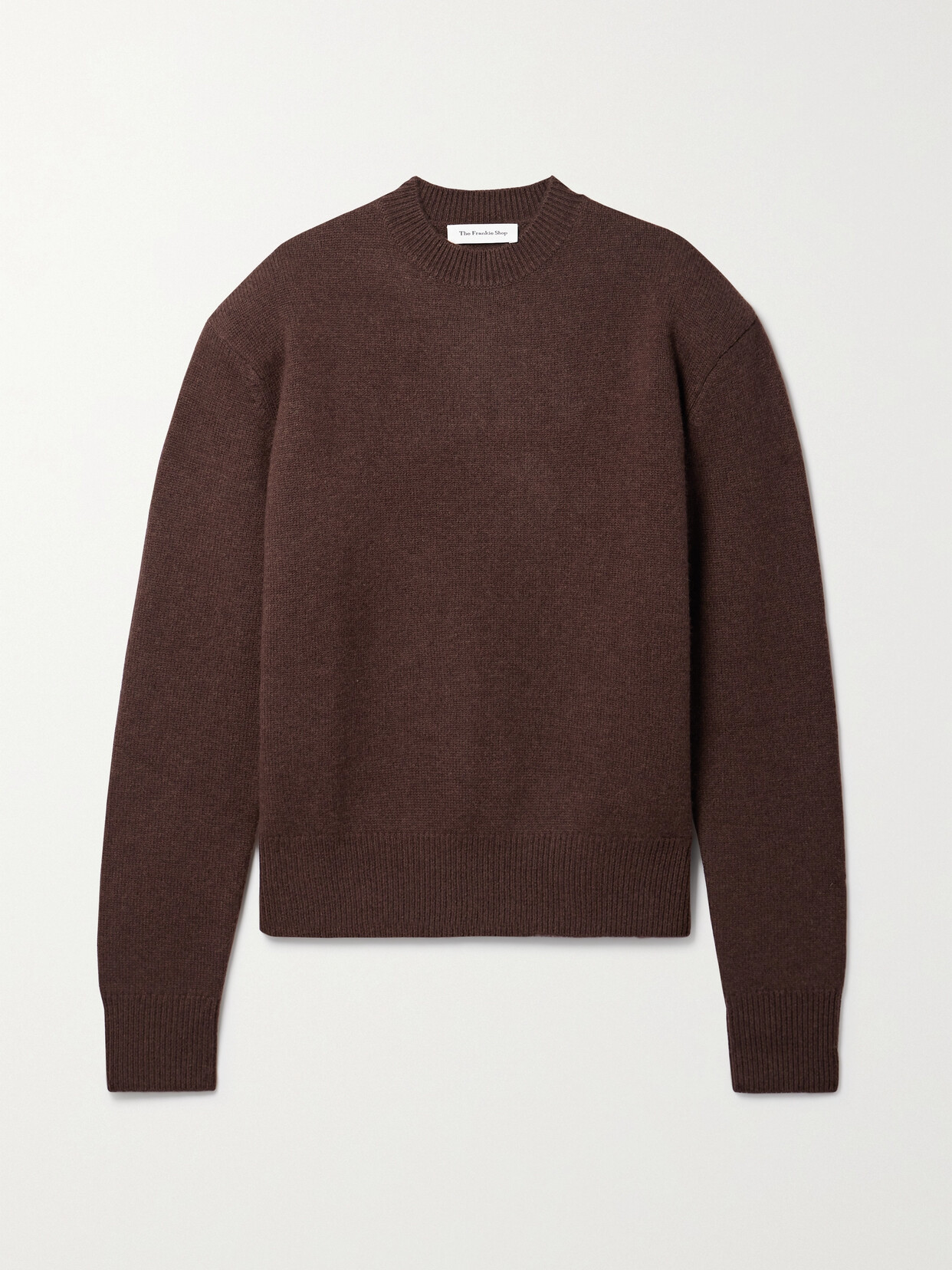 The Frankie Shop Rafaela Padded Knit Wool-cashmere Sweater In Brown