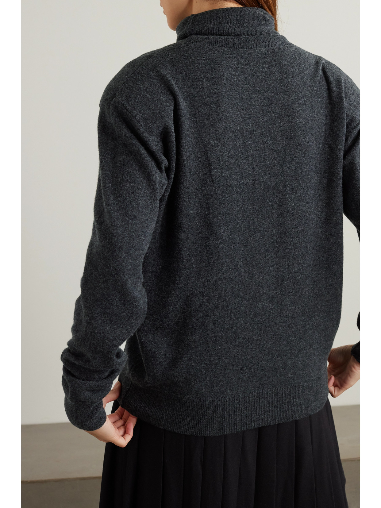 Shop The Frankie Shop Ines Merino Wool Turtleneck Sweater In Gray