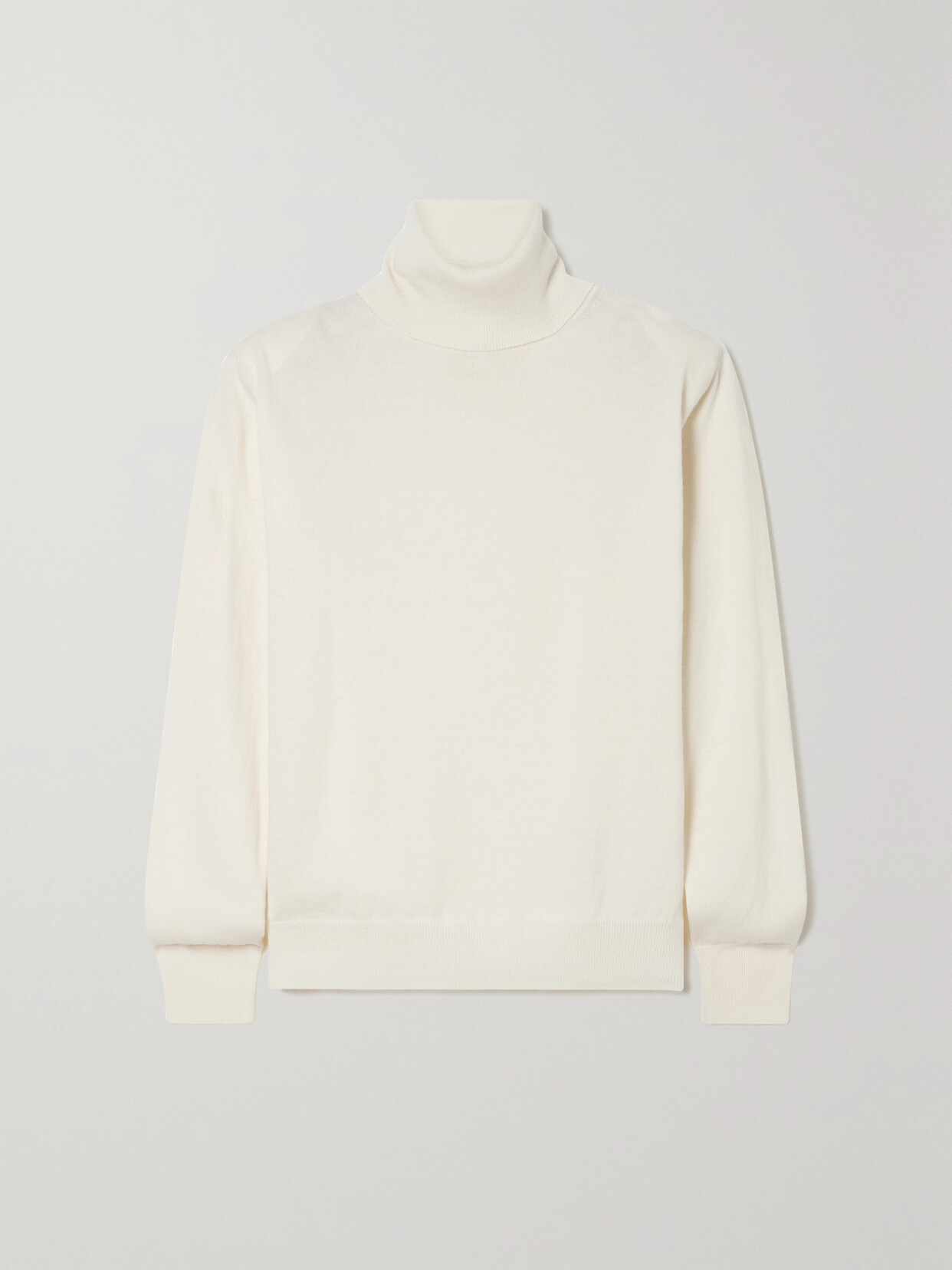 The Frankie Shop Ines Oversized Merino Wool Turtleneck Jumper In Ivory