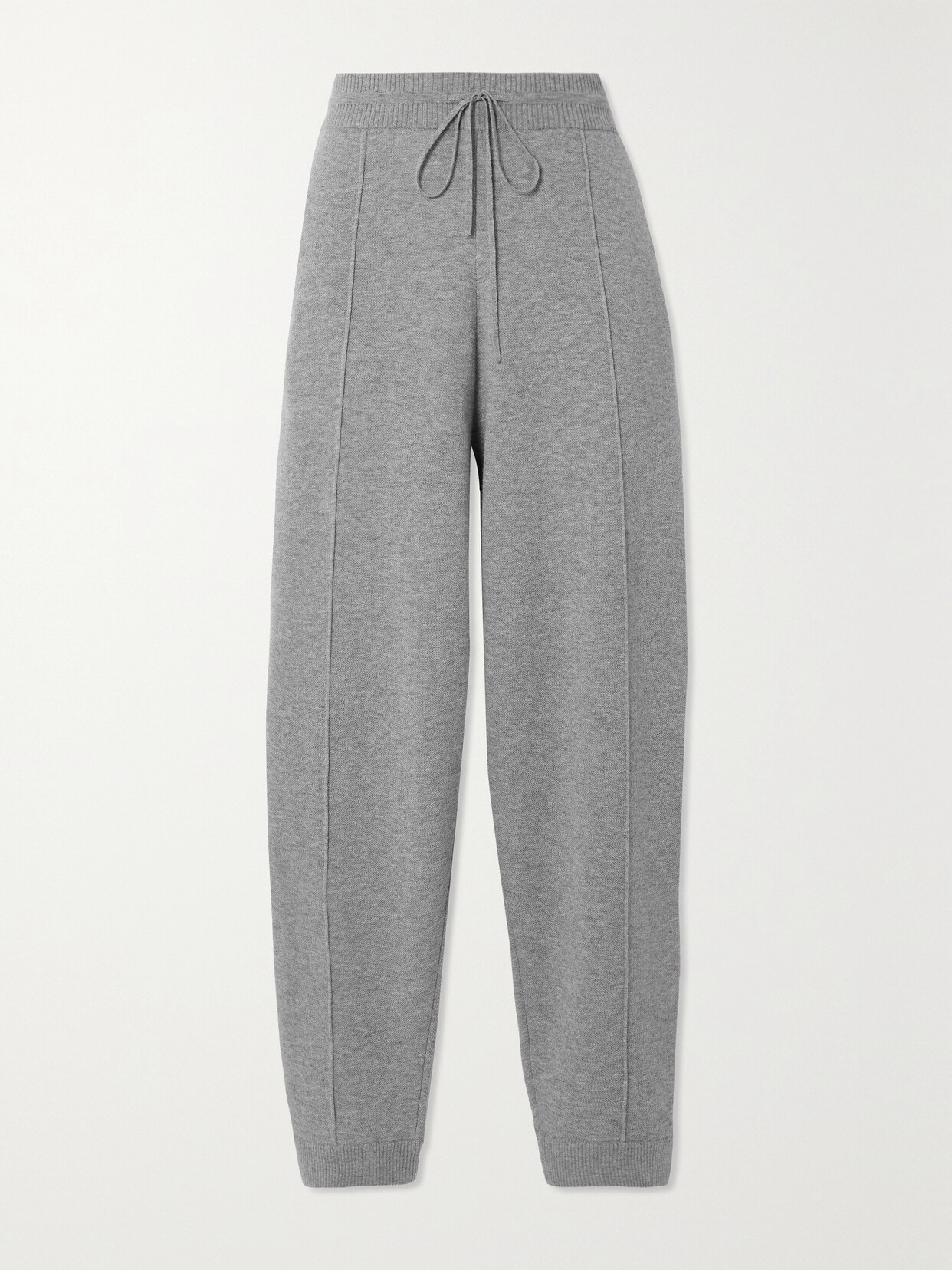 Totême Organic Cotton And Cashmere-blend Track Pants In Gray