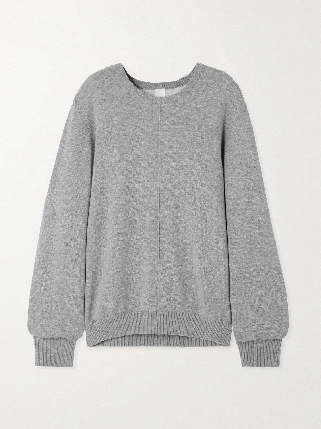 Shop Totême Organic Cotton And Cashmere-blend Sweater In Gray