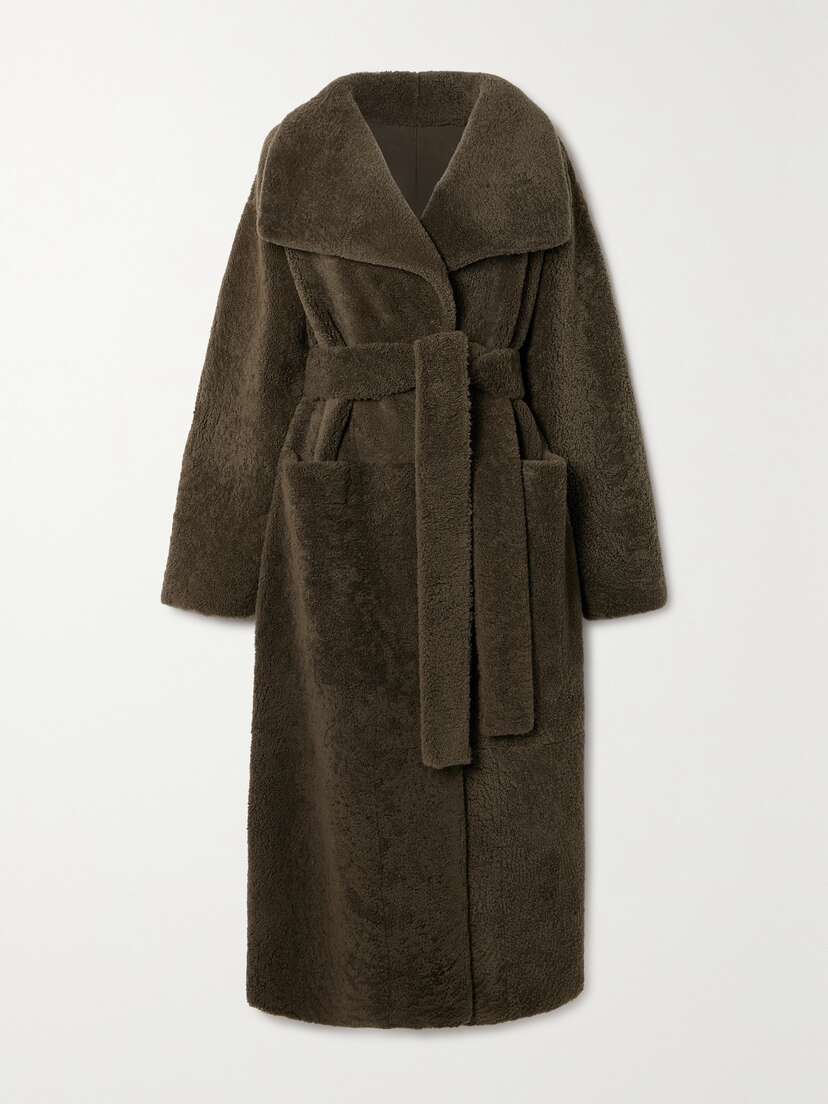 TOTEME Belted Shearling Coat