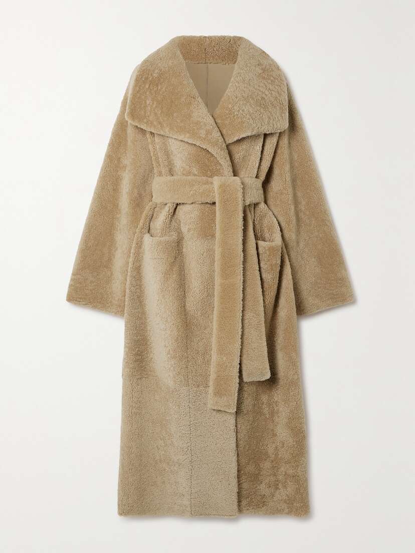 TOTEME Belted Shearling Coat