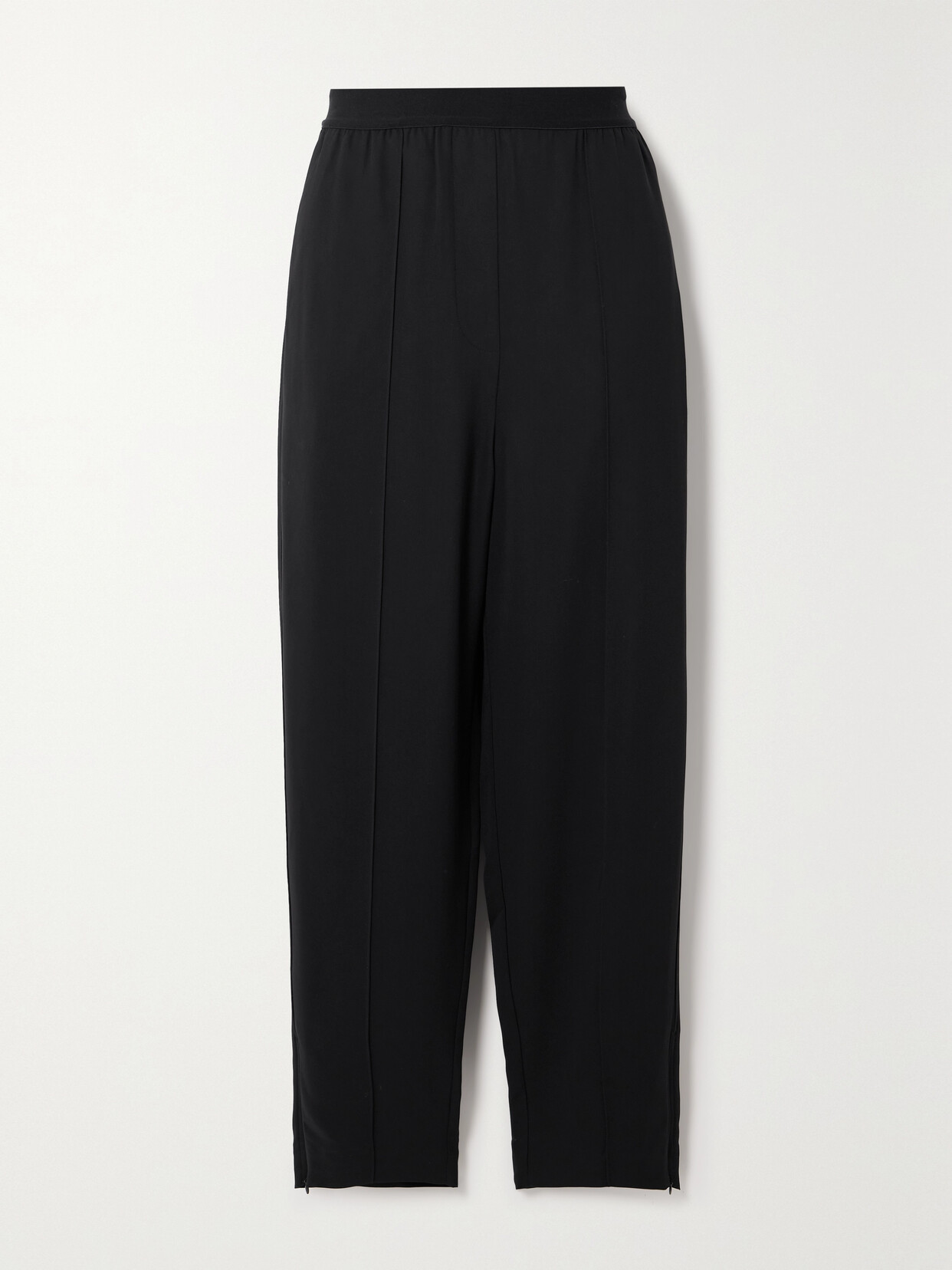 Totême Stretch-crepe Tapered Trousers In Black