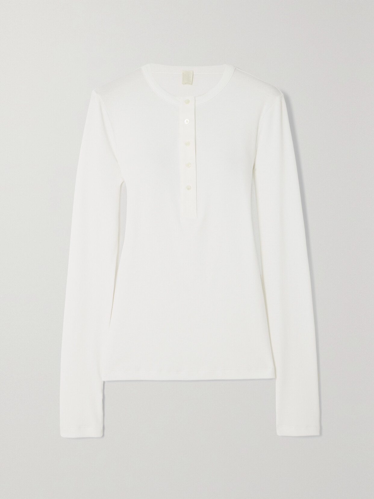 Totême Ribbed Cotton-jersey Top In White