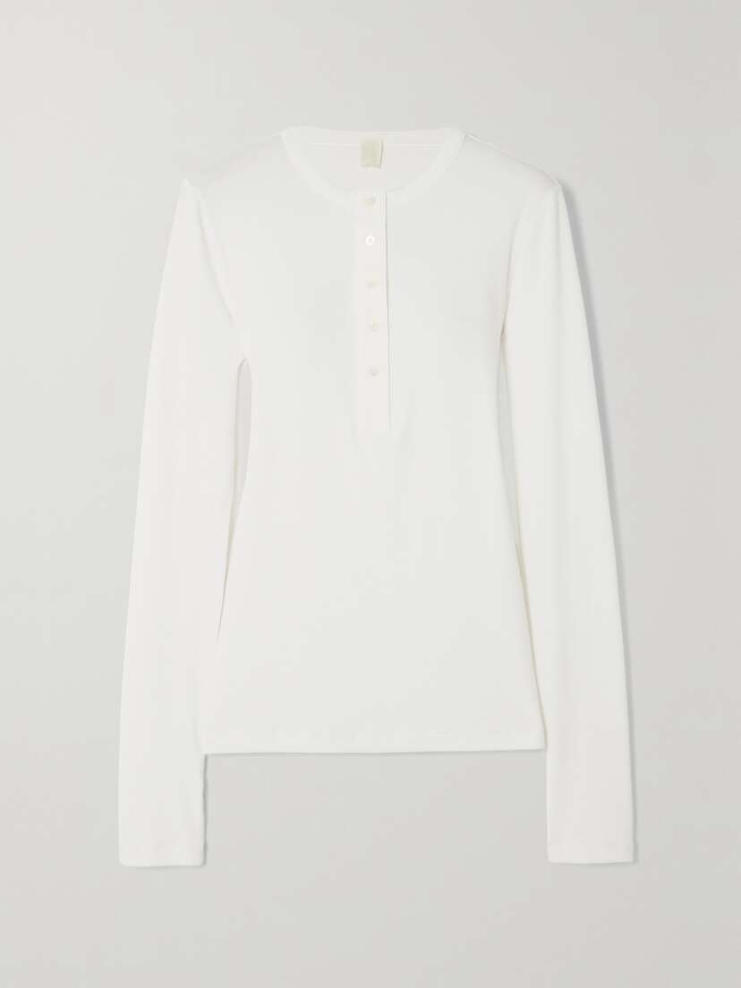 TOTEME Ribbed Cotton-jersey Top - x large