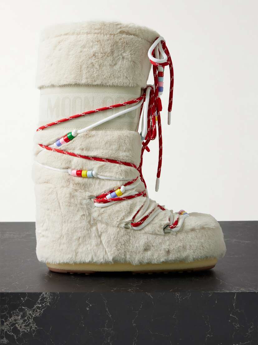 Moon Boot Icon Suede-trimmed Faux Fur Snow Boots