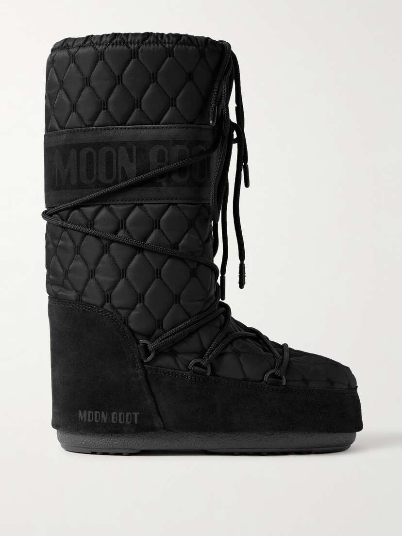 Moon Boot Icon Suede-trimmed Quilted Shell Snow Boots - EU 42/44