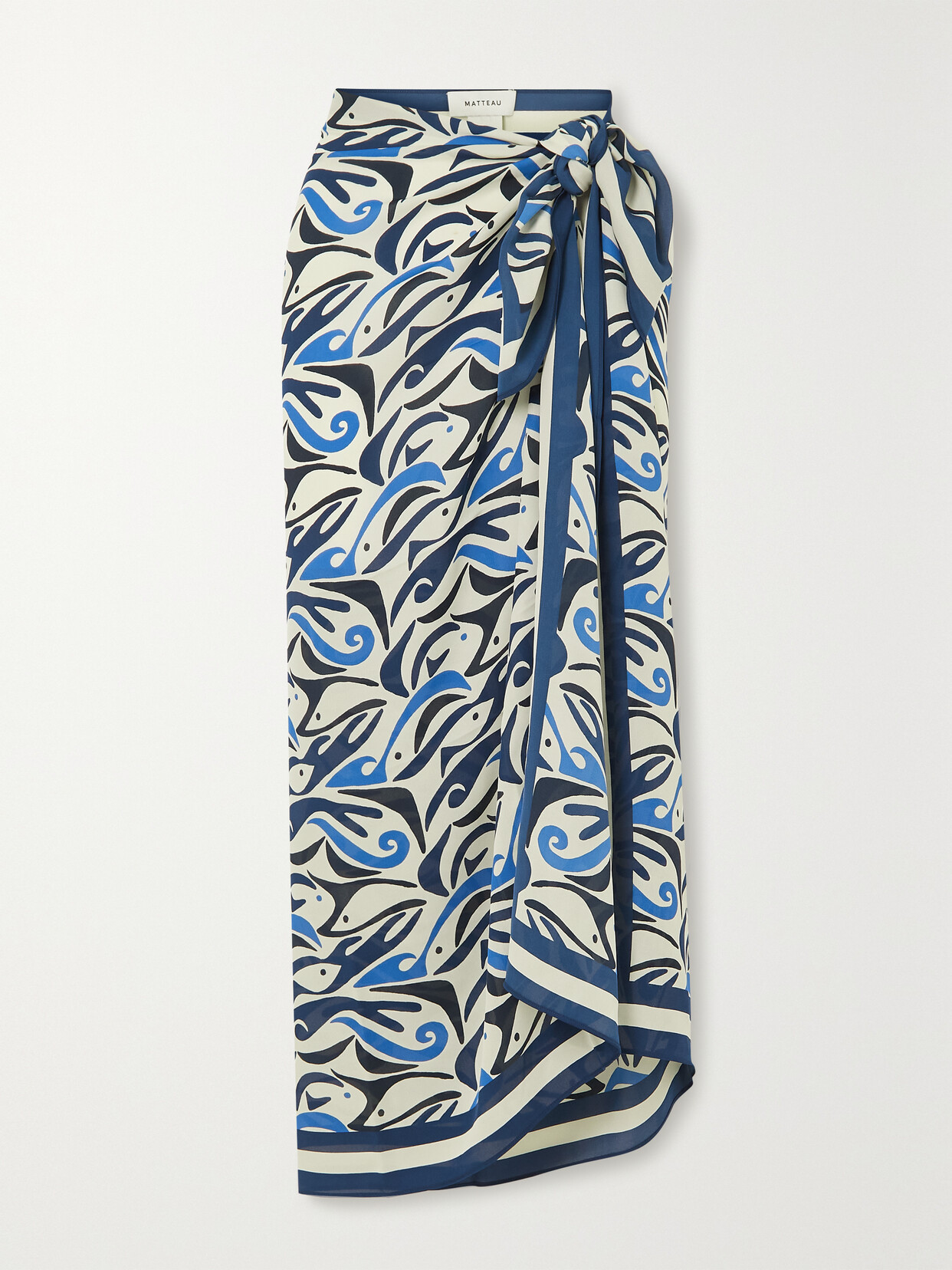 Matteau - Printed Silk Pareo - Blue