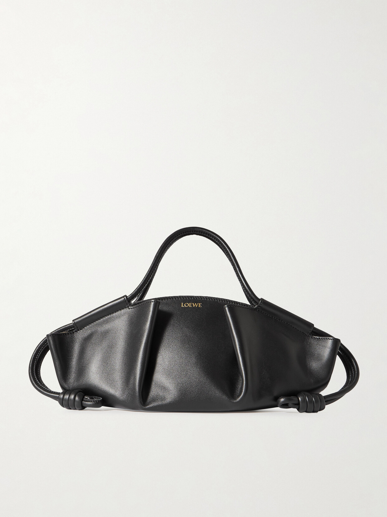 Shop Loewe Paseo Leather Shoulder Bag In Black