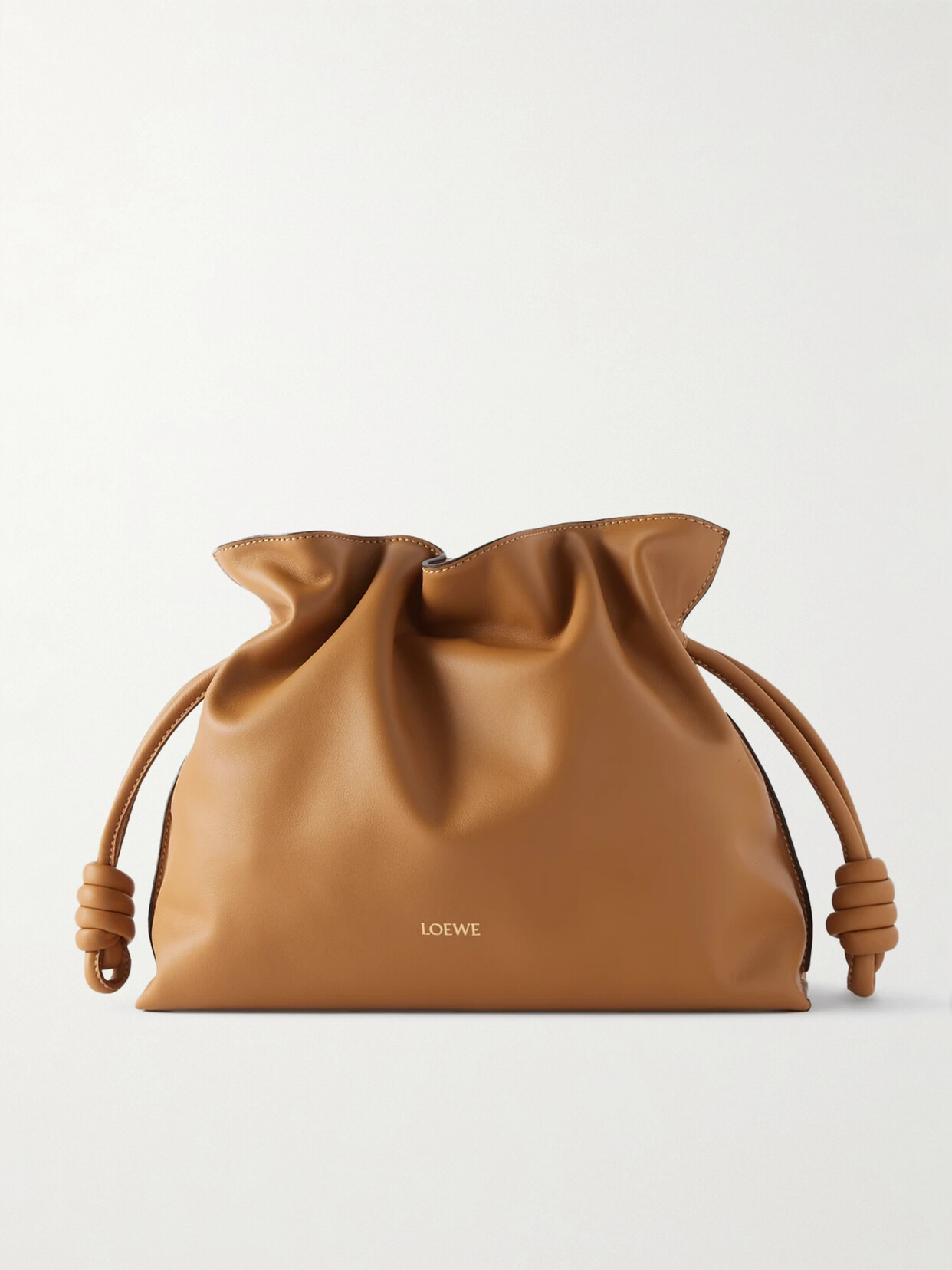 Loewe Flamenco Leather Clutch In Brown