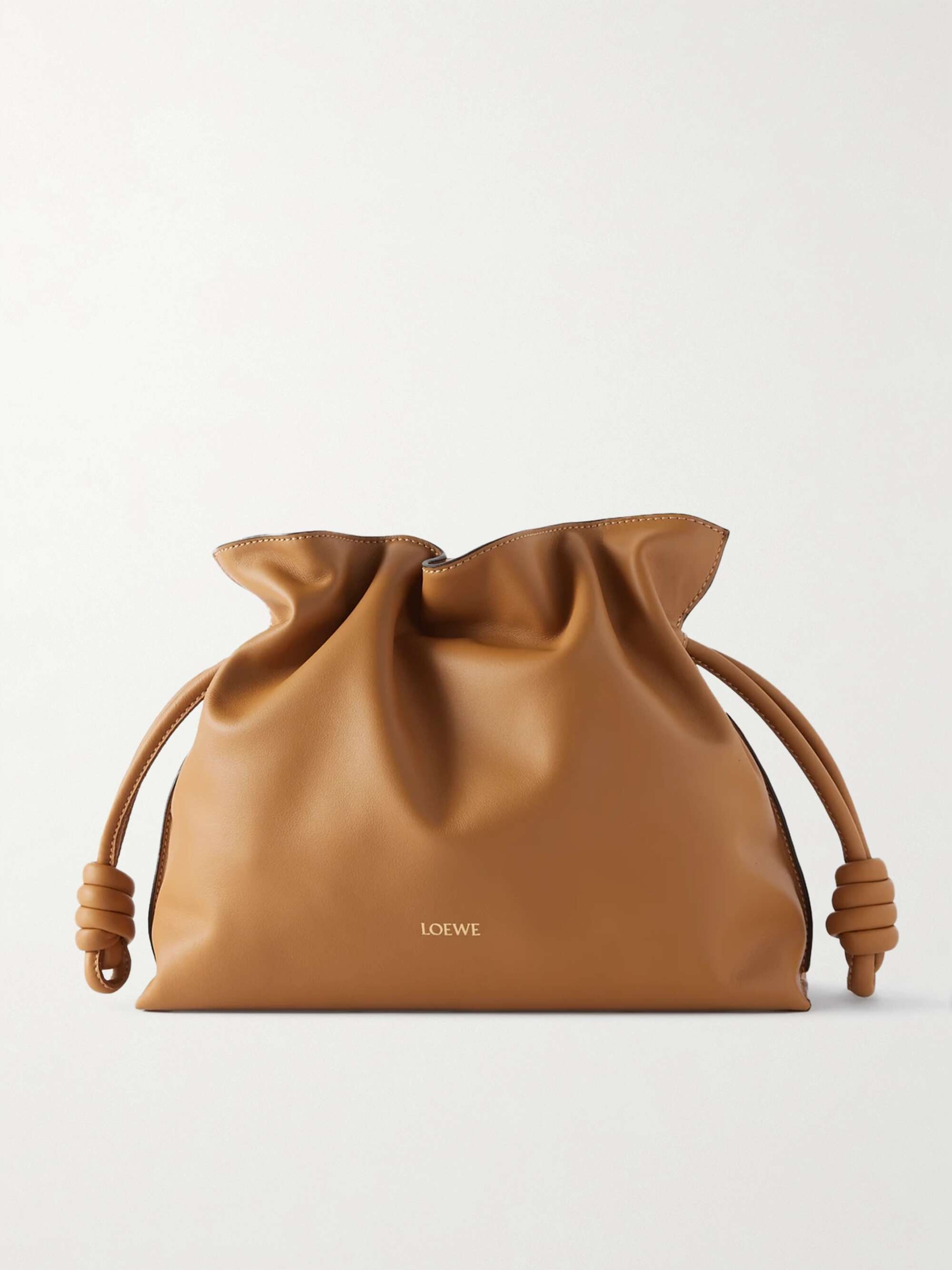 Flamenco leather clutch tan One Size