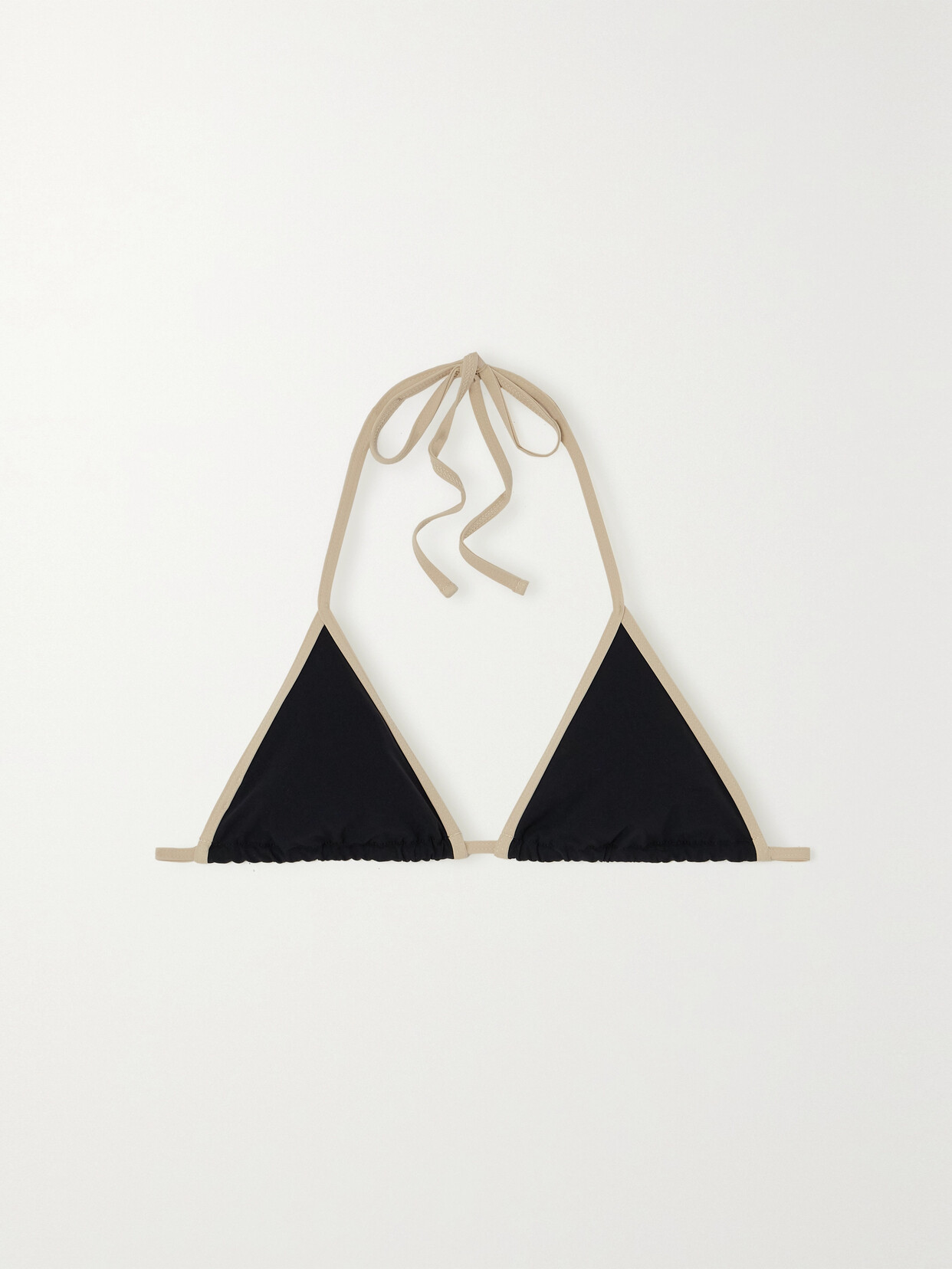Totême Stripe Tie Bikini Top Black In Black