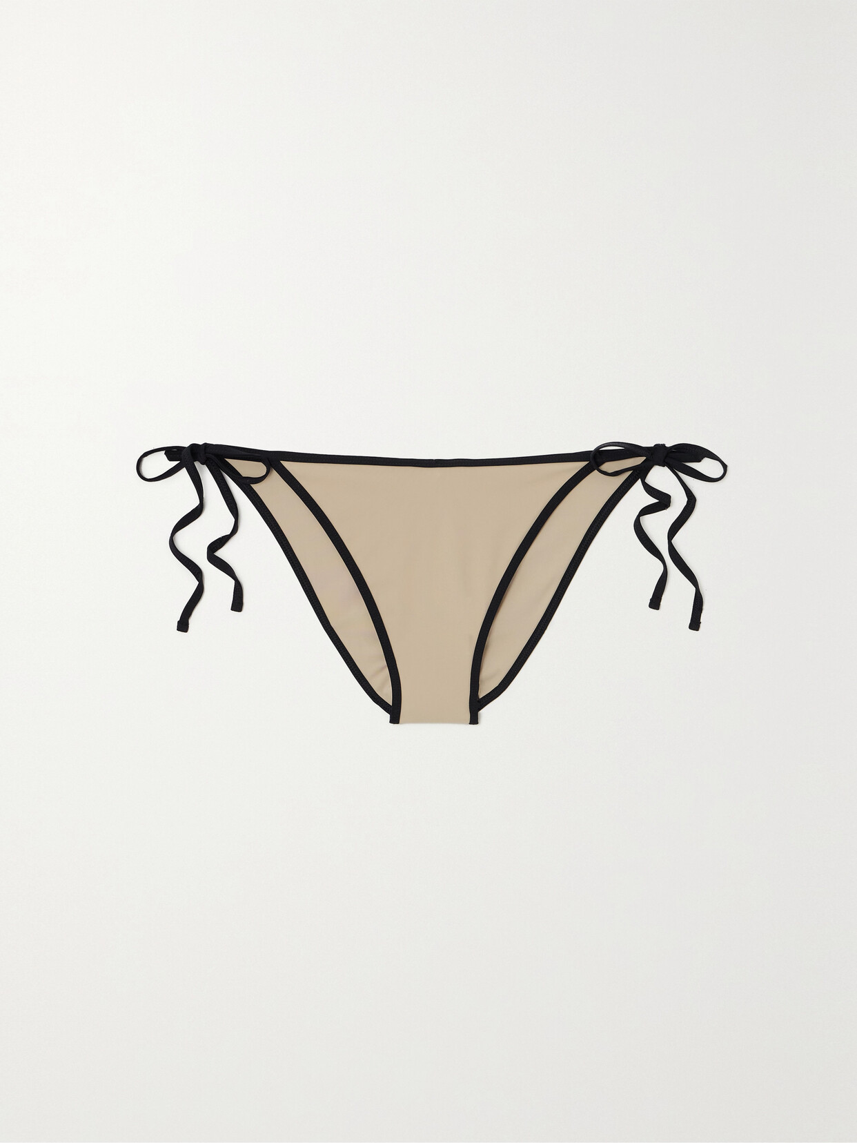 Totême Contrasting-trim Side-tie Bikini Bottoms In Neutrals