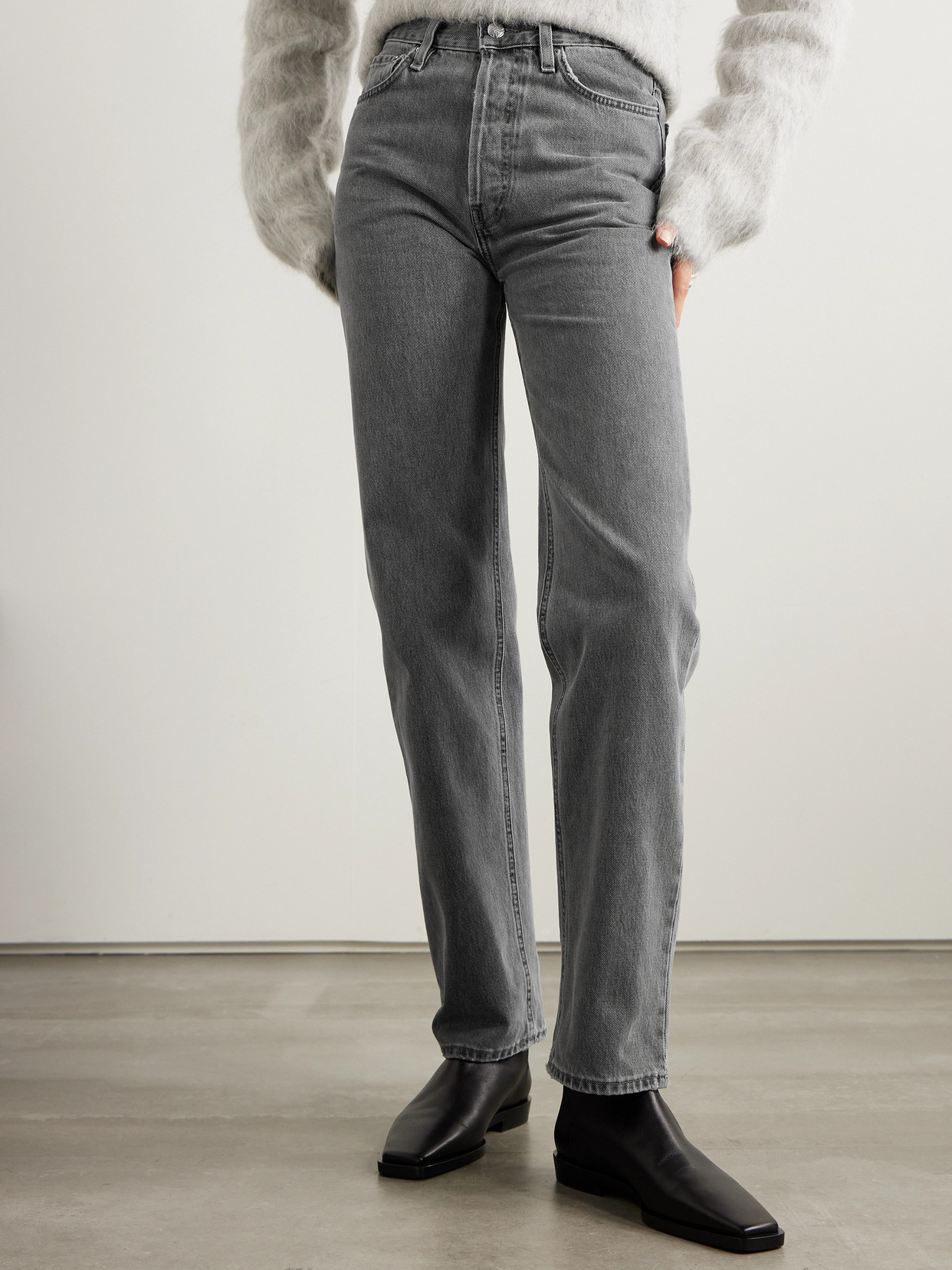 High-Rise Straight-Leg Organic Jeans