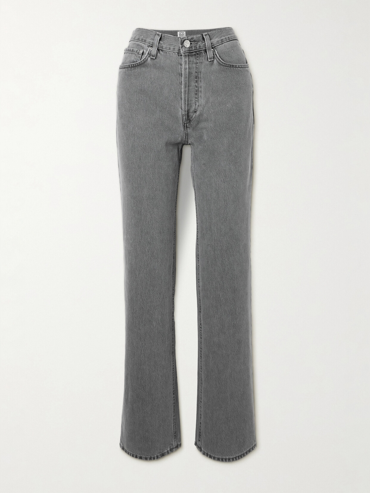 Totême High-rise Straight-leg Organic Jeans In Gray