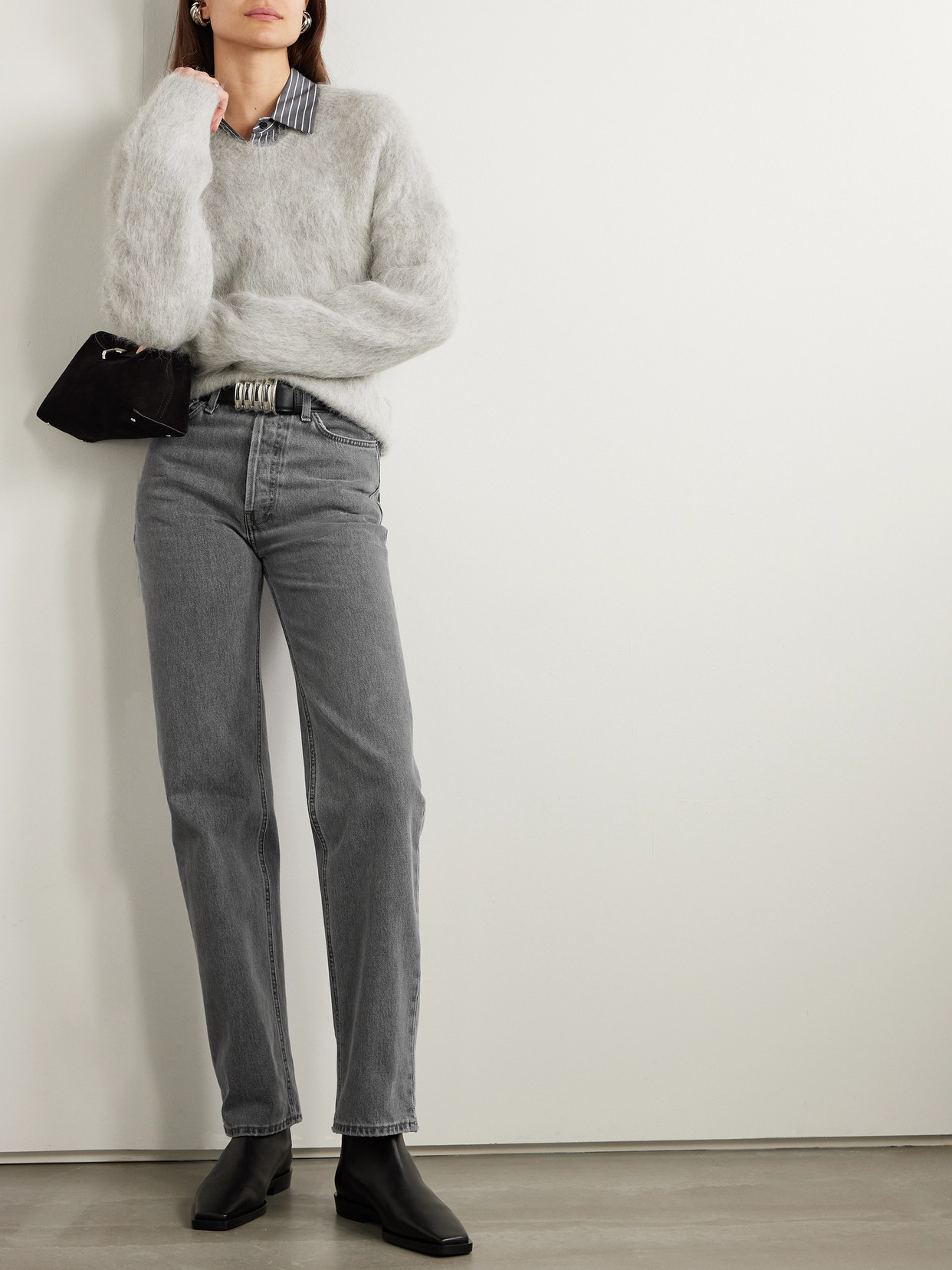 High-Rise Straight-Leg Organic Jeans