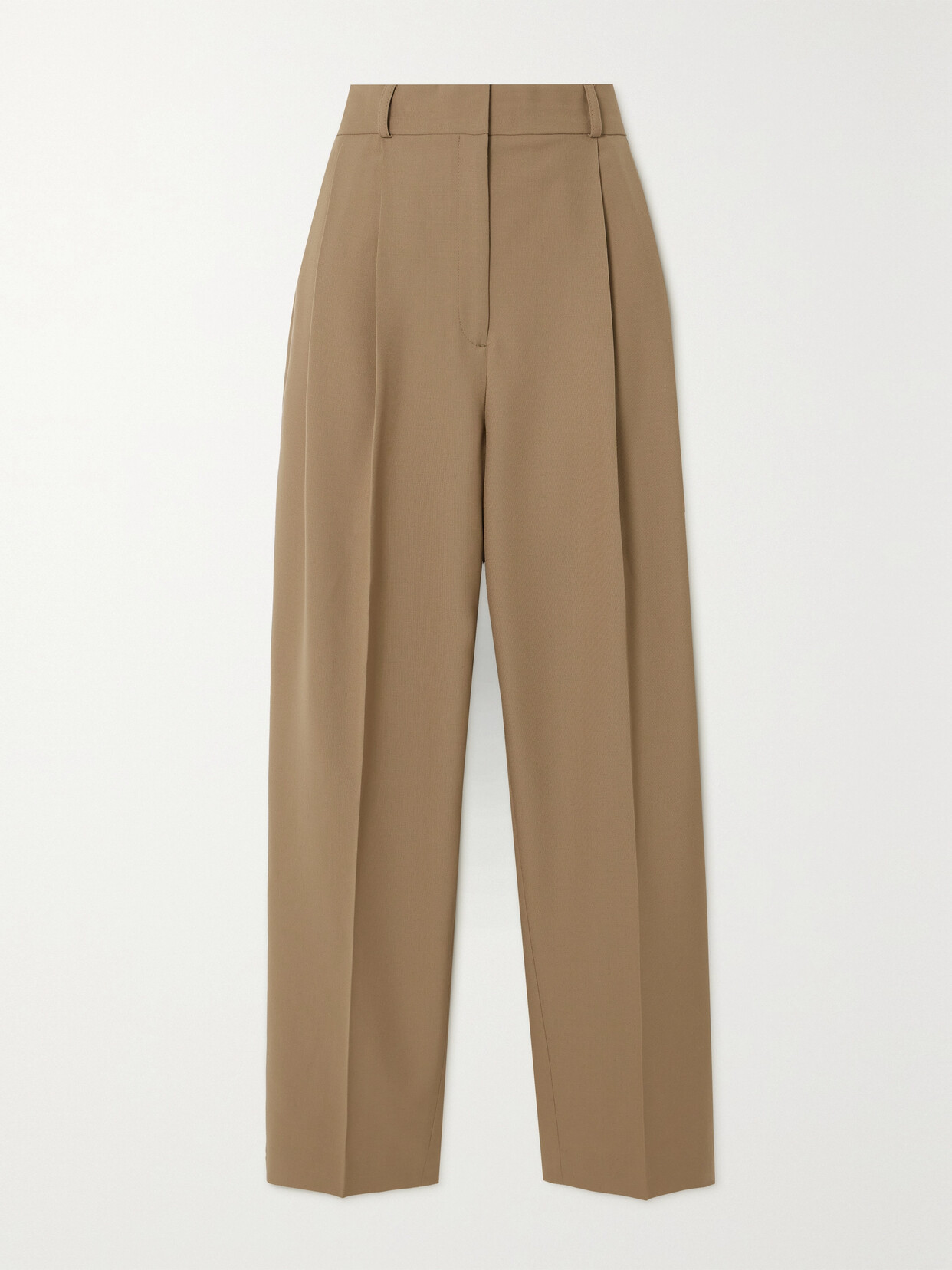 TOTEME Pleated Recycled Grain De Poudre Wide-leg Pants - Neutrals
