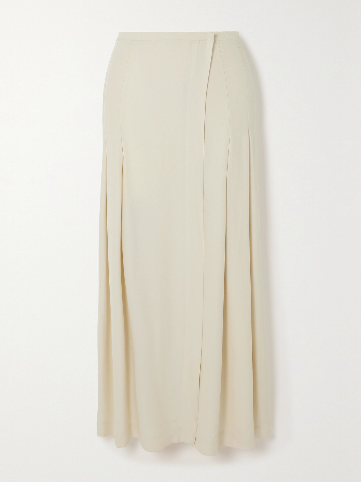 TOTEME Pleated Crepe Maxi Wrap Skirt - White
