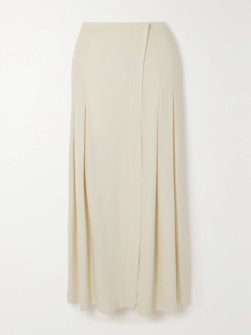 TOTEME Pleated Crepe Maxi Wrap Skirt