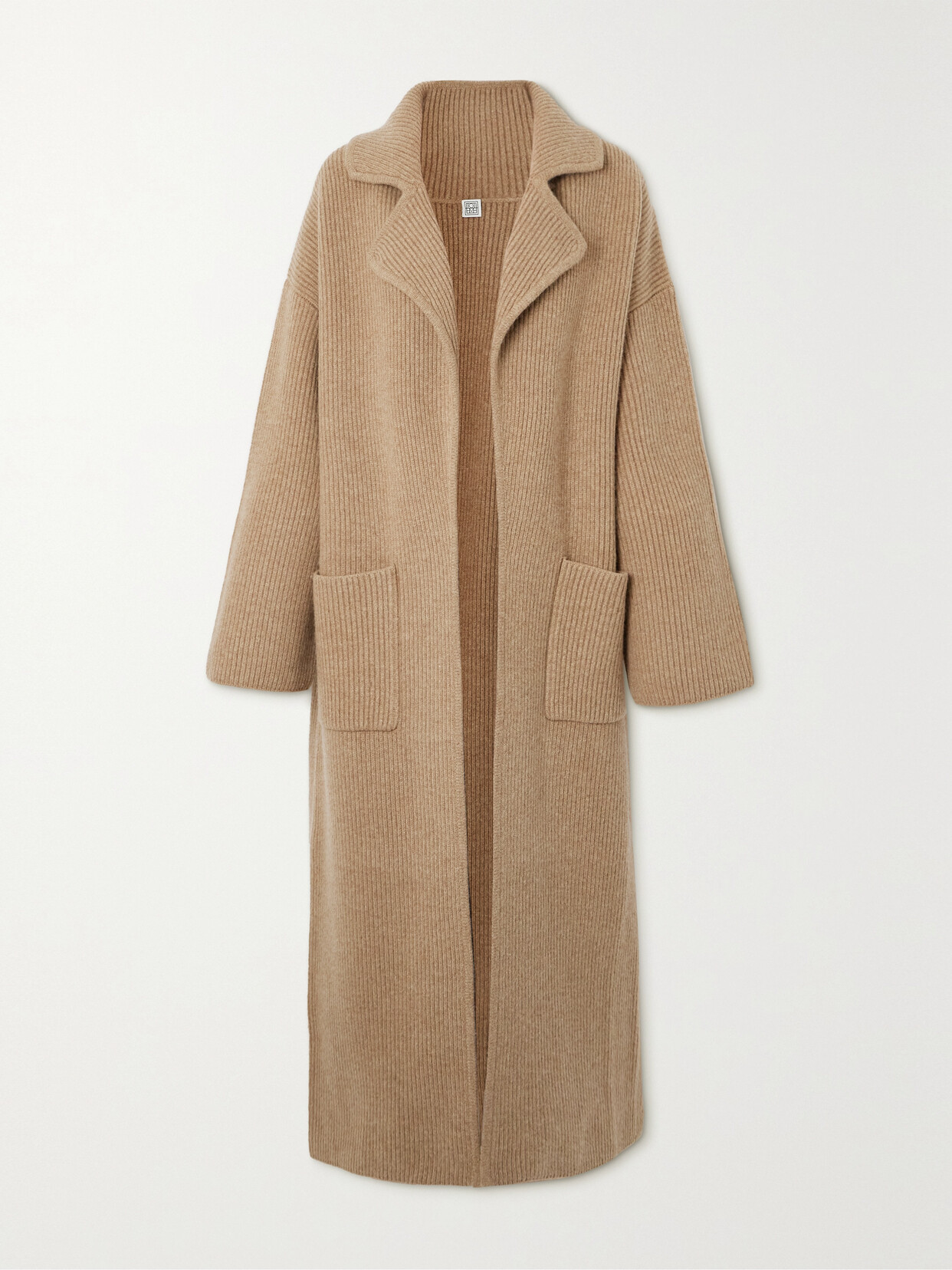 Shop Totême Ribbed Wool-blend Coat In Neutrals