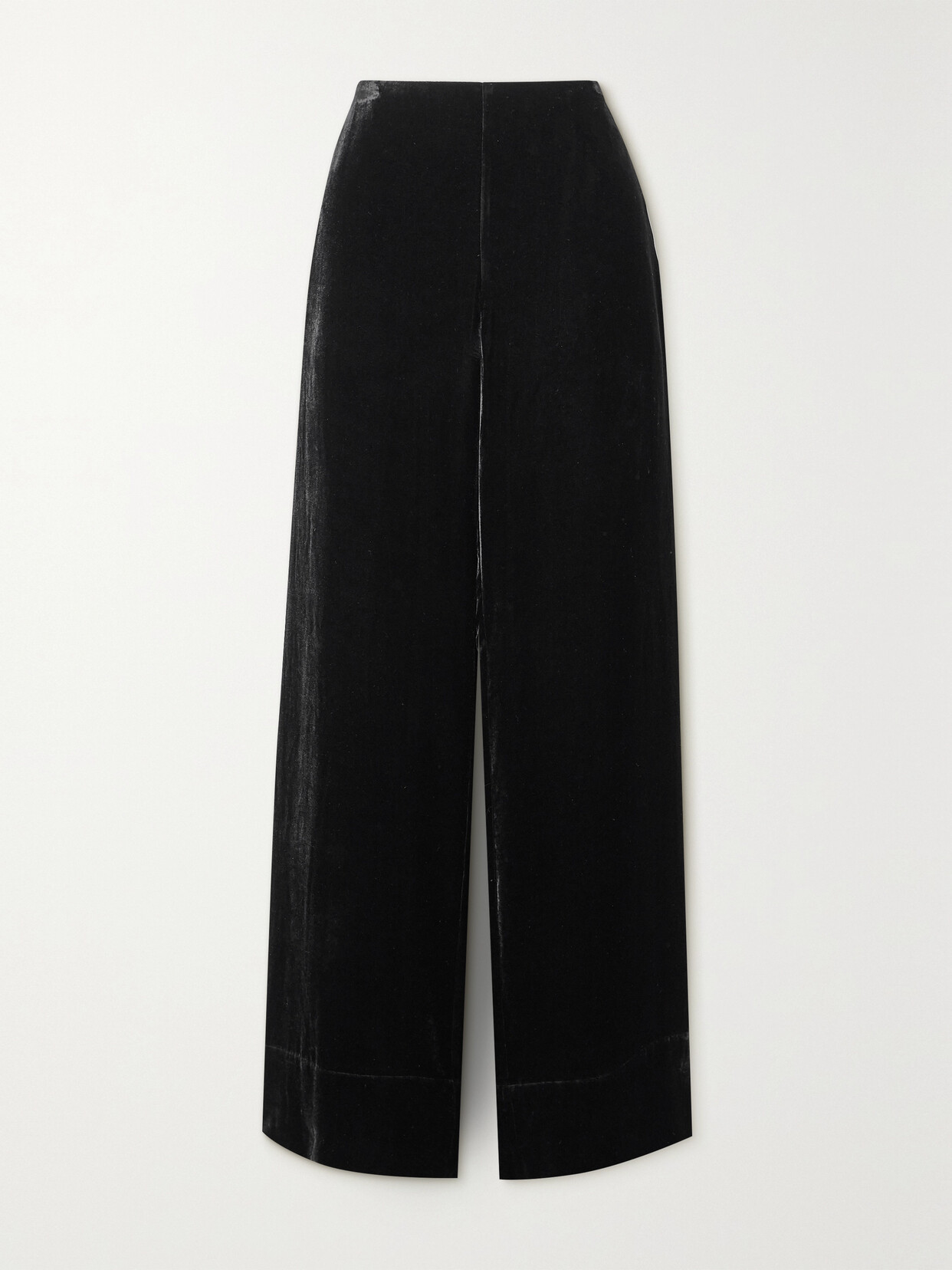 TOTEME - Velvet Wide-leg Pants - Black