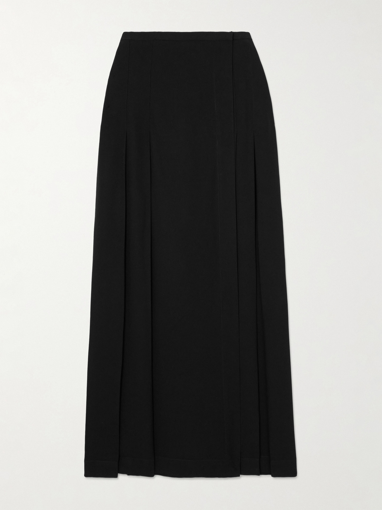 TOTEME - Pleated Crepe Maxi Wrap Skirt - Black