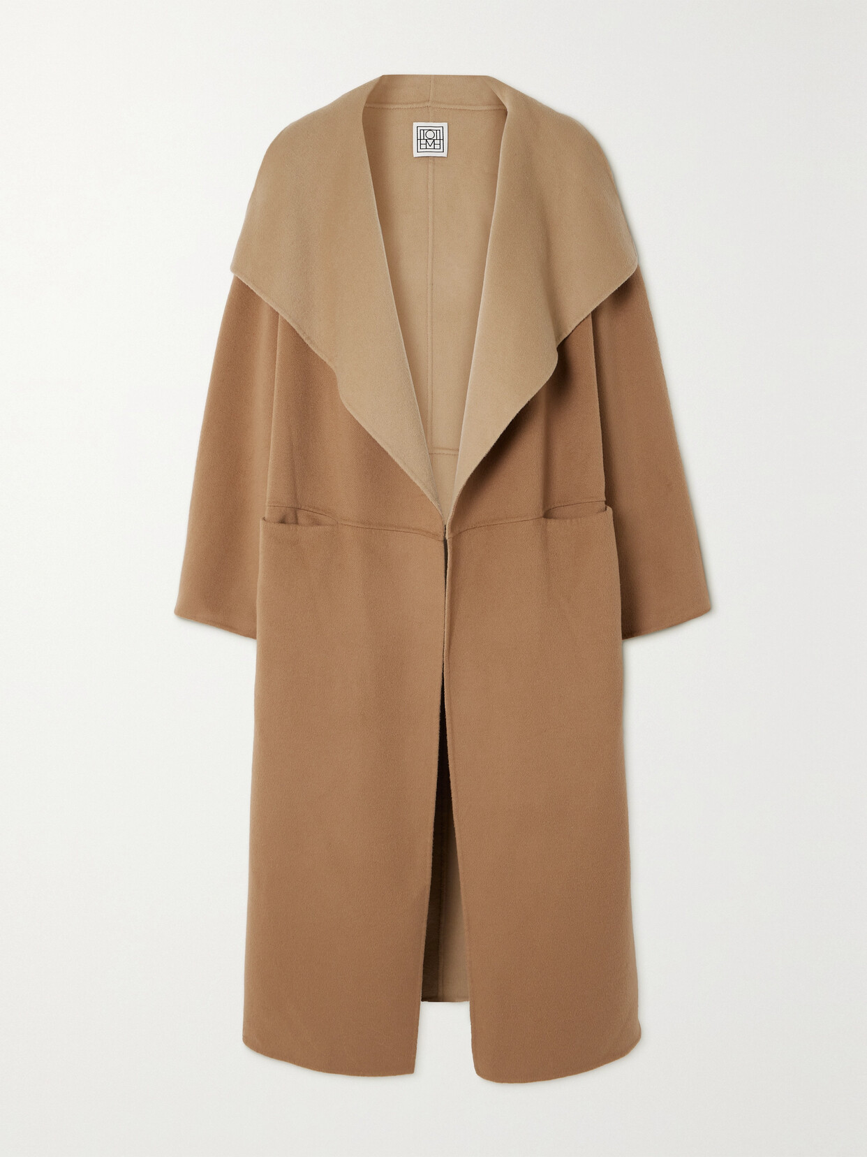 Shop Totême Oversized Two-tone Wool And Cashmere-blend Coat In Neutrals