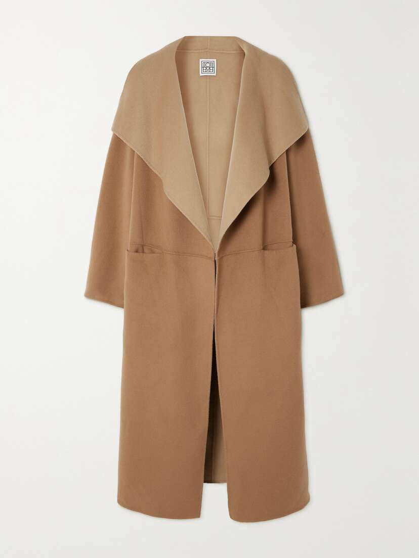 TOTEME Oversized Two-tone Wool And Cashmere-blend Coat - x large