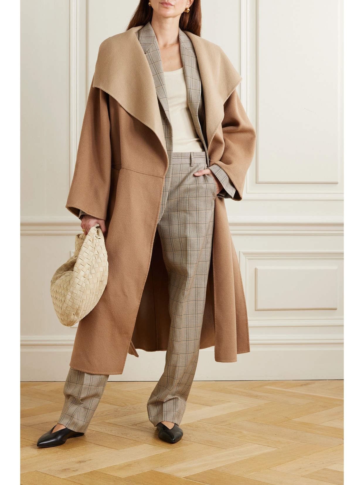 Shop Totême Oversized Two-tone Wool And Cashmere-blend Coat In Neutrals