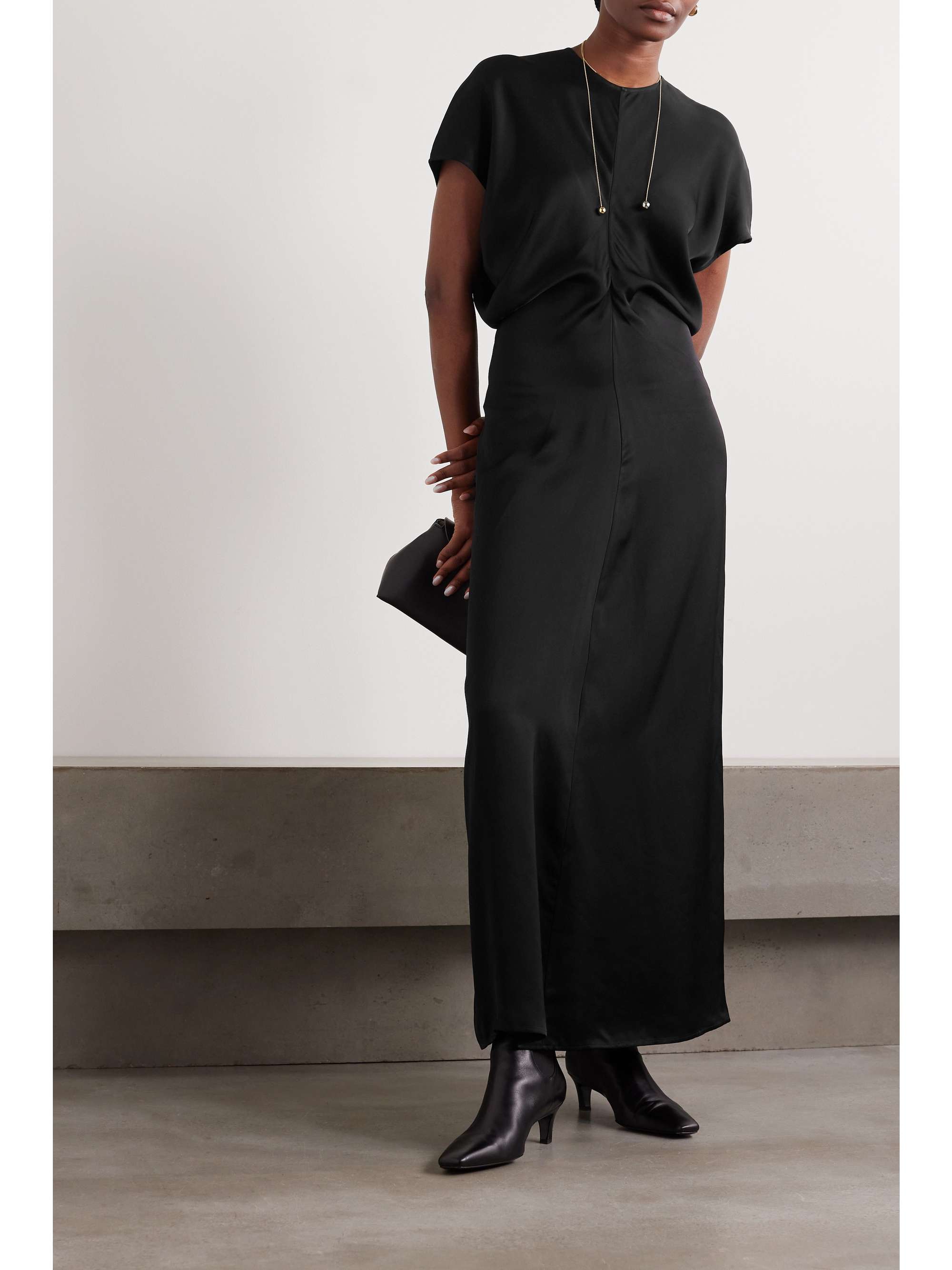 TOTEME Draped satin maxi dress | NET-A-PORTER