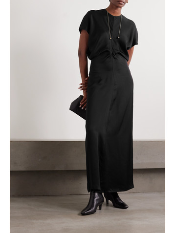 TOTEME Draped satin maxi dress
