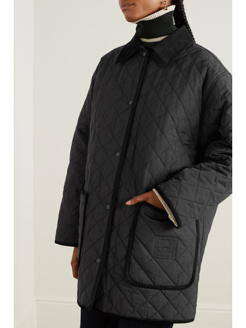 TOTEME Oversized corduroy-trimmed quilted organic cotton-blend jacket