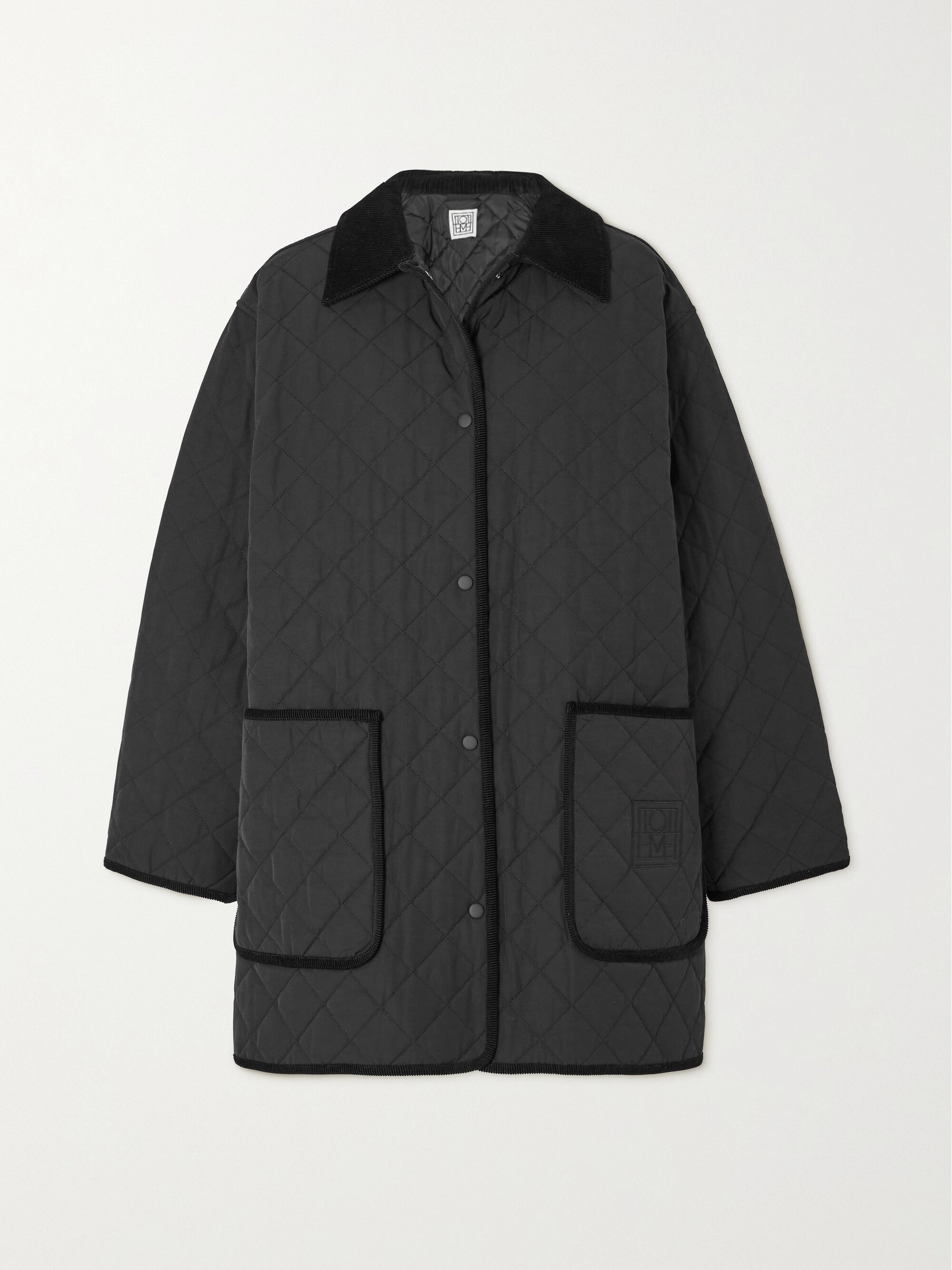 TOTEME Oversized corduroy-trimmed quilted organic cotton-blend jacket thumbnail