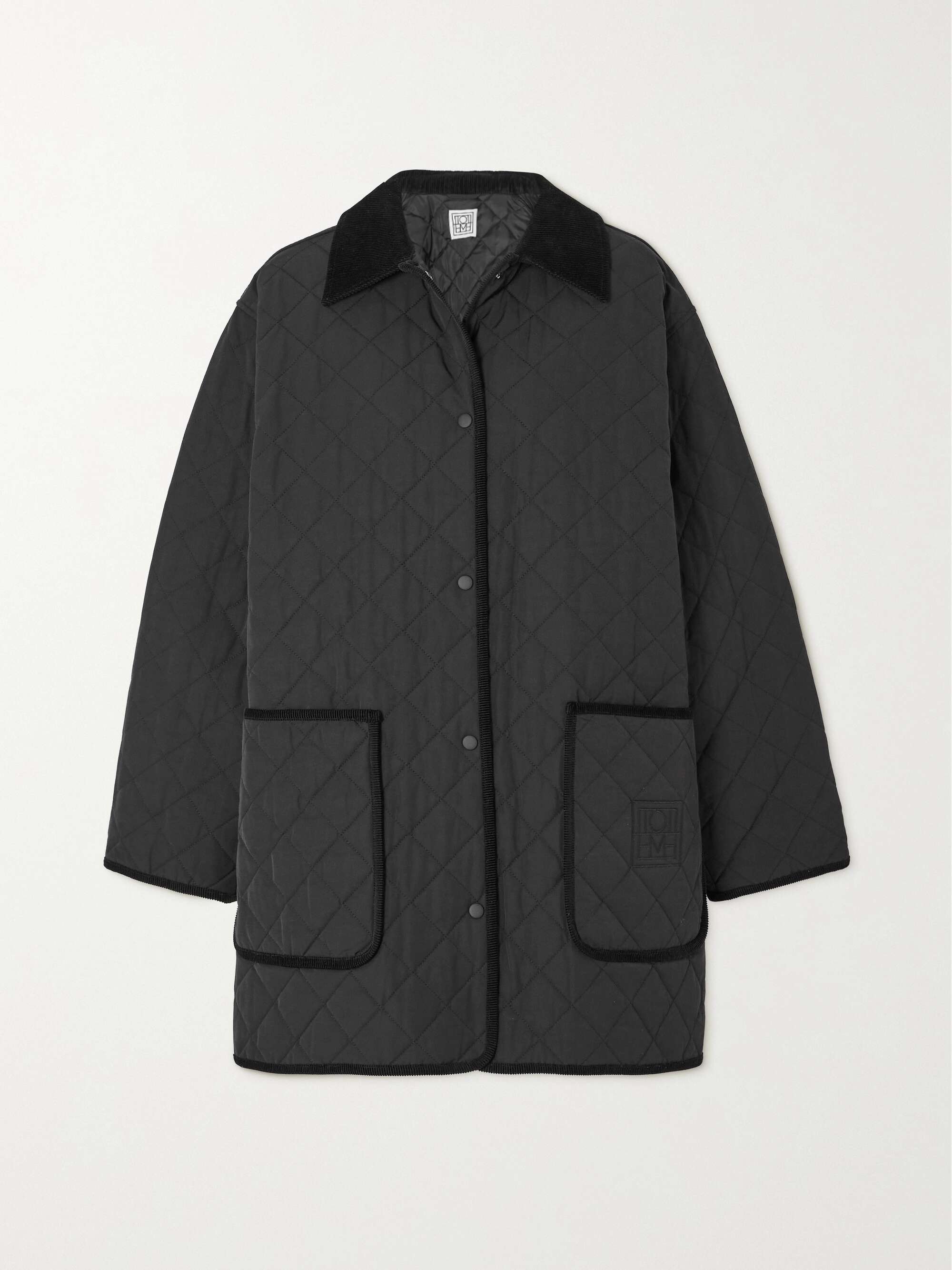 TOTEME Oversized corduroy-trimmed quilted organic cotton-blend jacket ...