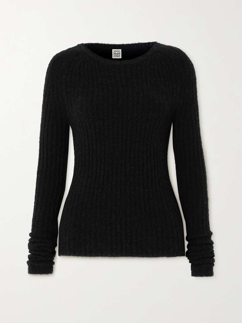 TOTEME Enyo Ribbed Wool-blend Bouclé Sweater