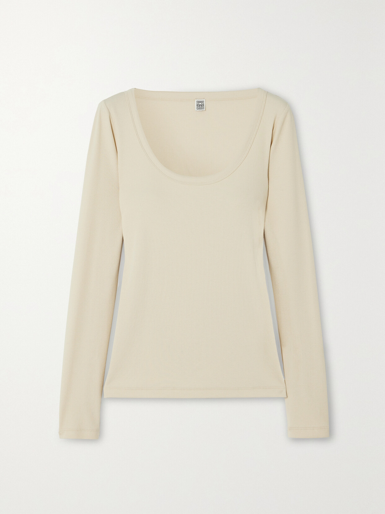 Totême Ribbed Organic Cotton-blend Jersey Top In White