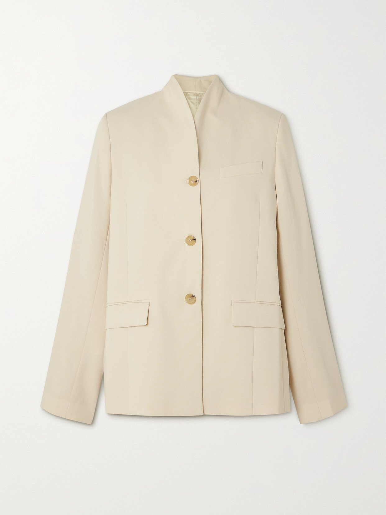 Totême Overlapped Single-breasted Blazer In White