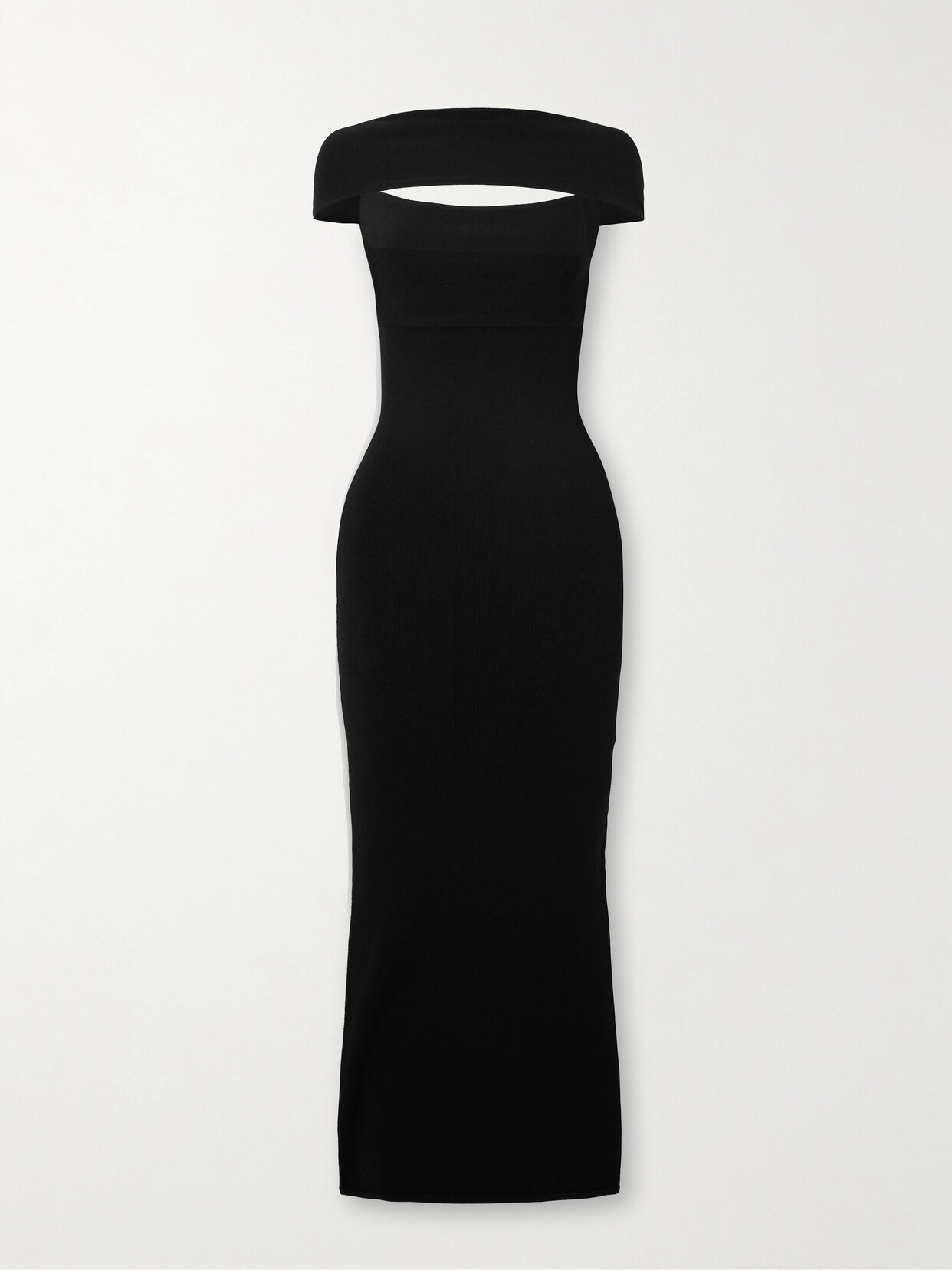TOTEME Open-back Knitted Maxi Dress - Black