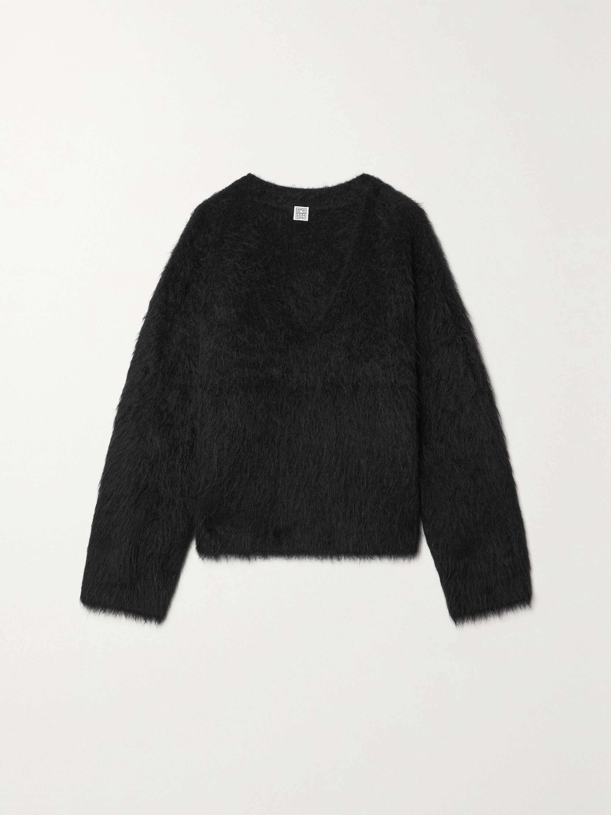 TOTEME Biella Round-Neck Alpaca-Blend Sweater in Black