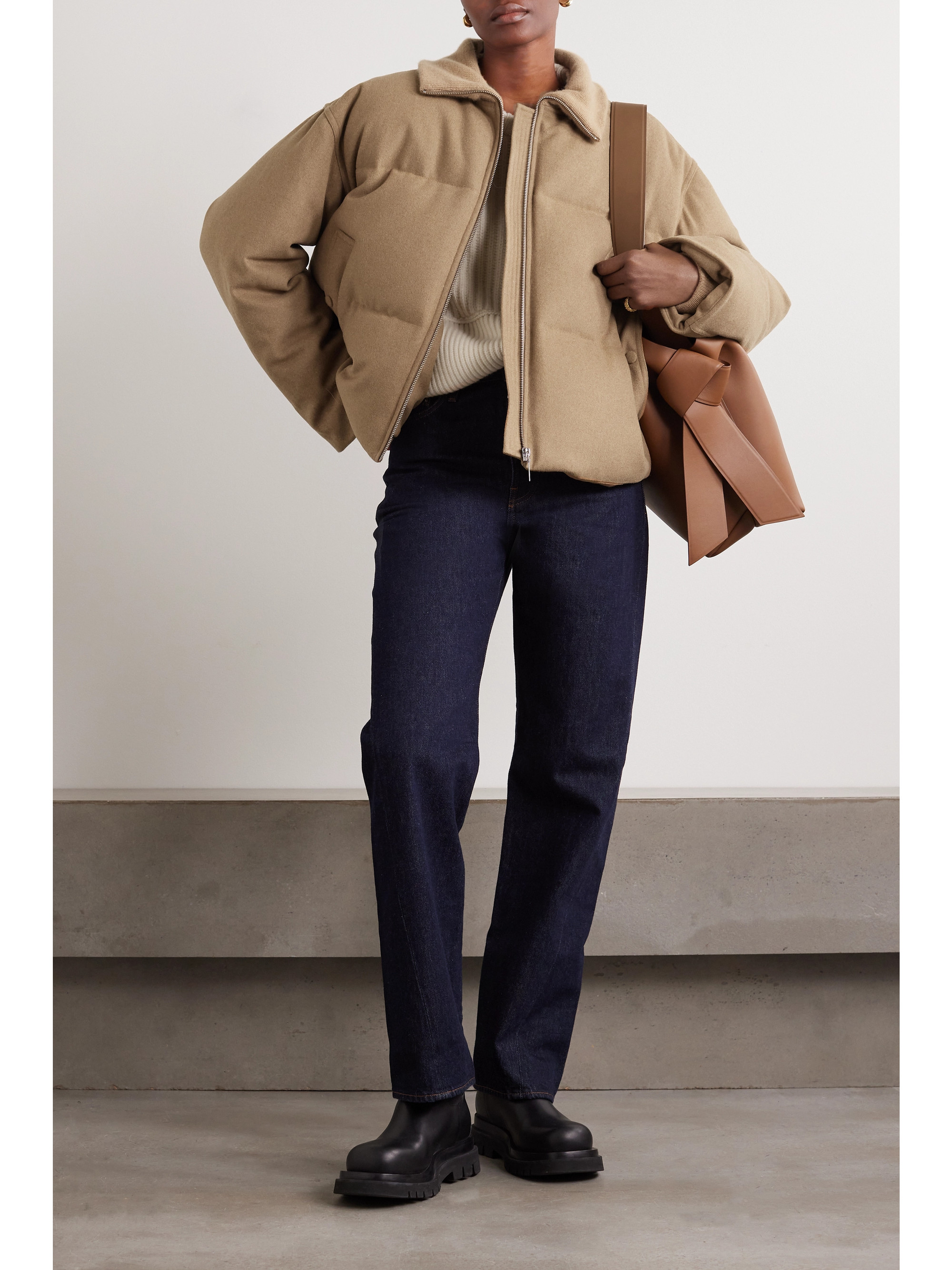 TOTEME Quilted padded wool-blend flannel jacket